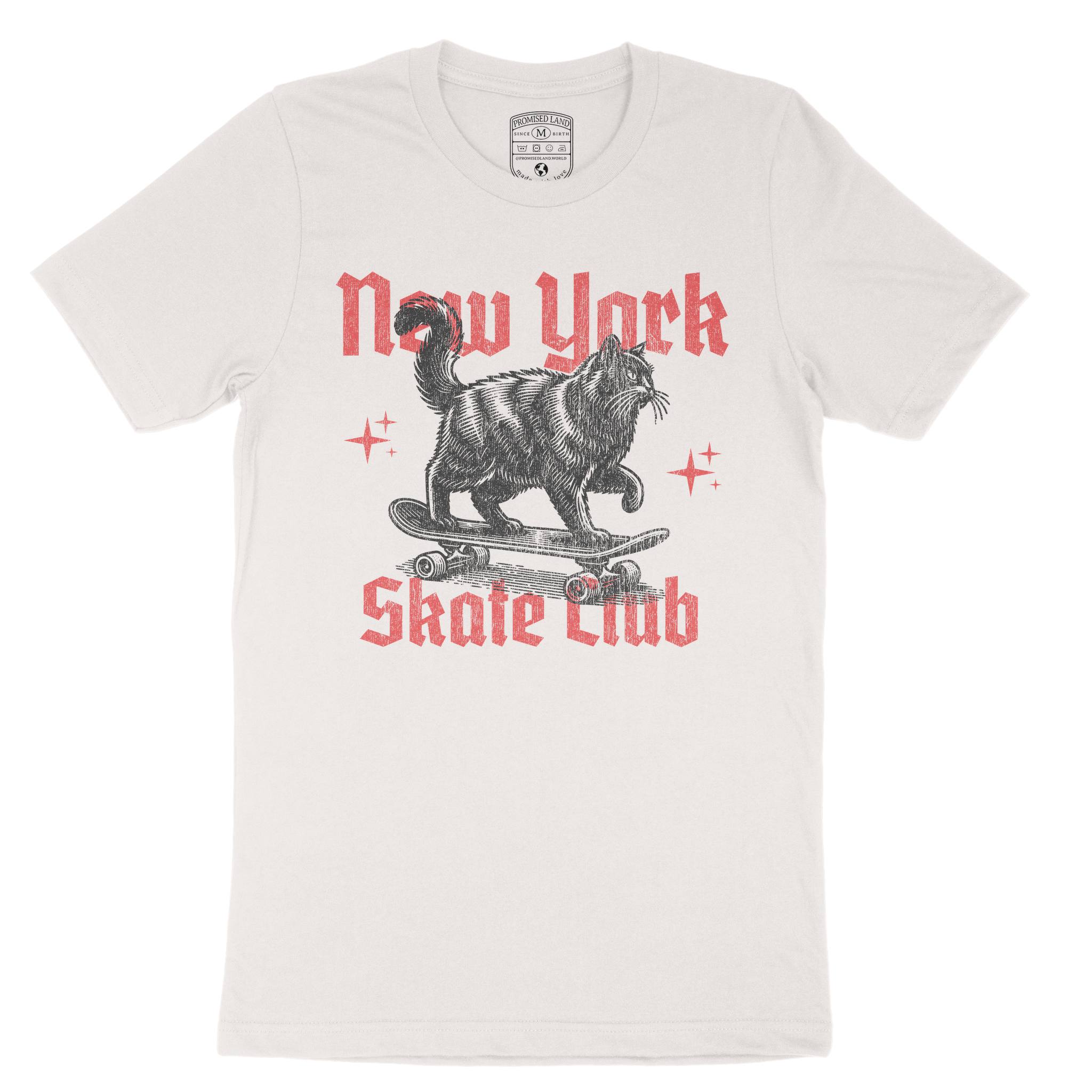 New York Kitten Skate T-Shirt in Vintage - front view
