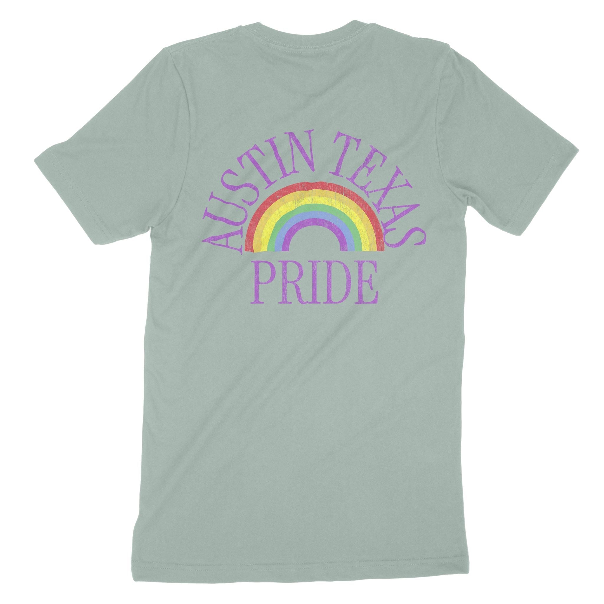 Austin Pride T-Shirt Dusty Blue back