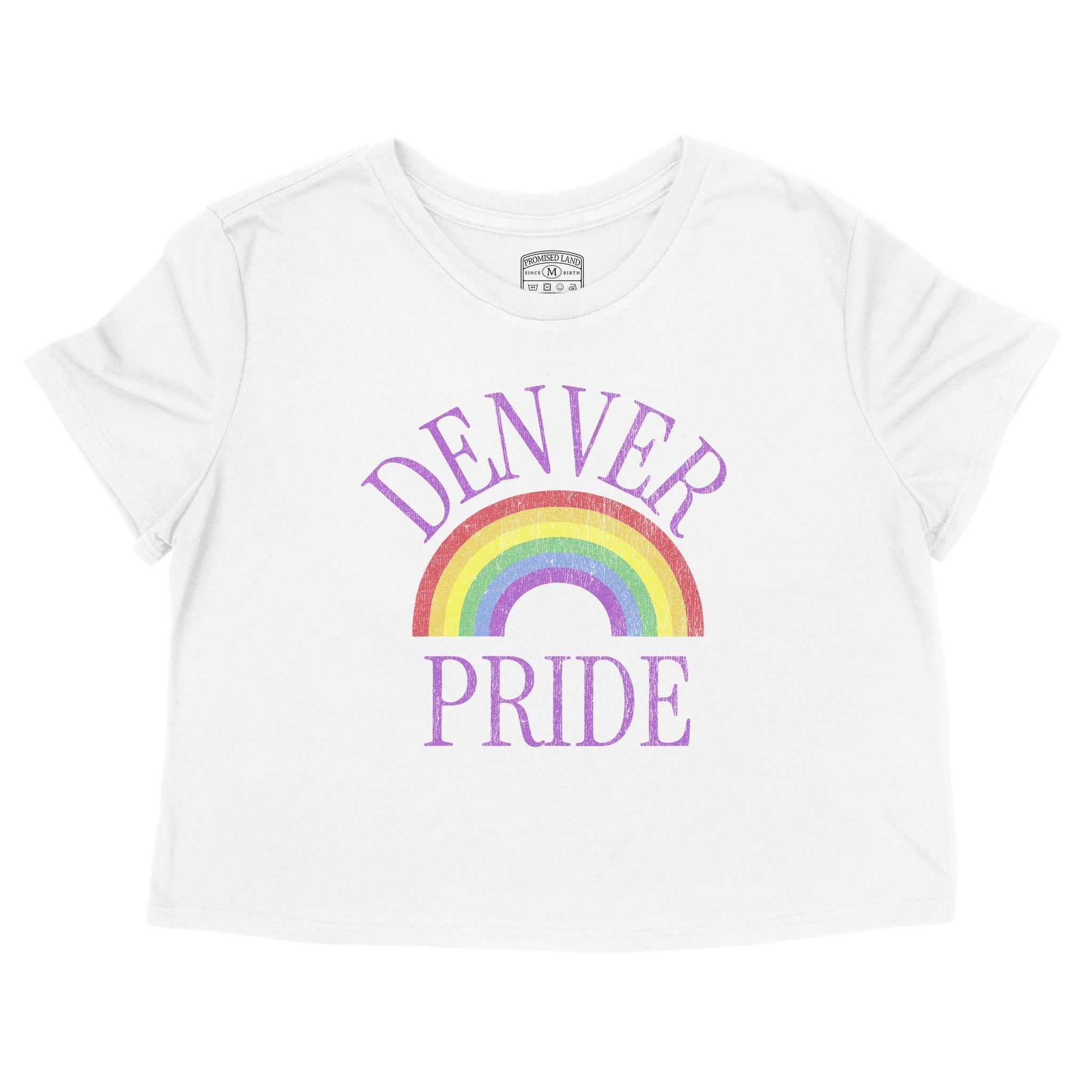 Denver Pride Cropped Tee White front
