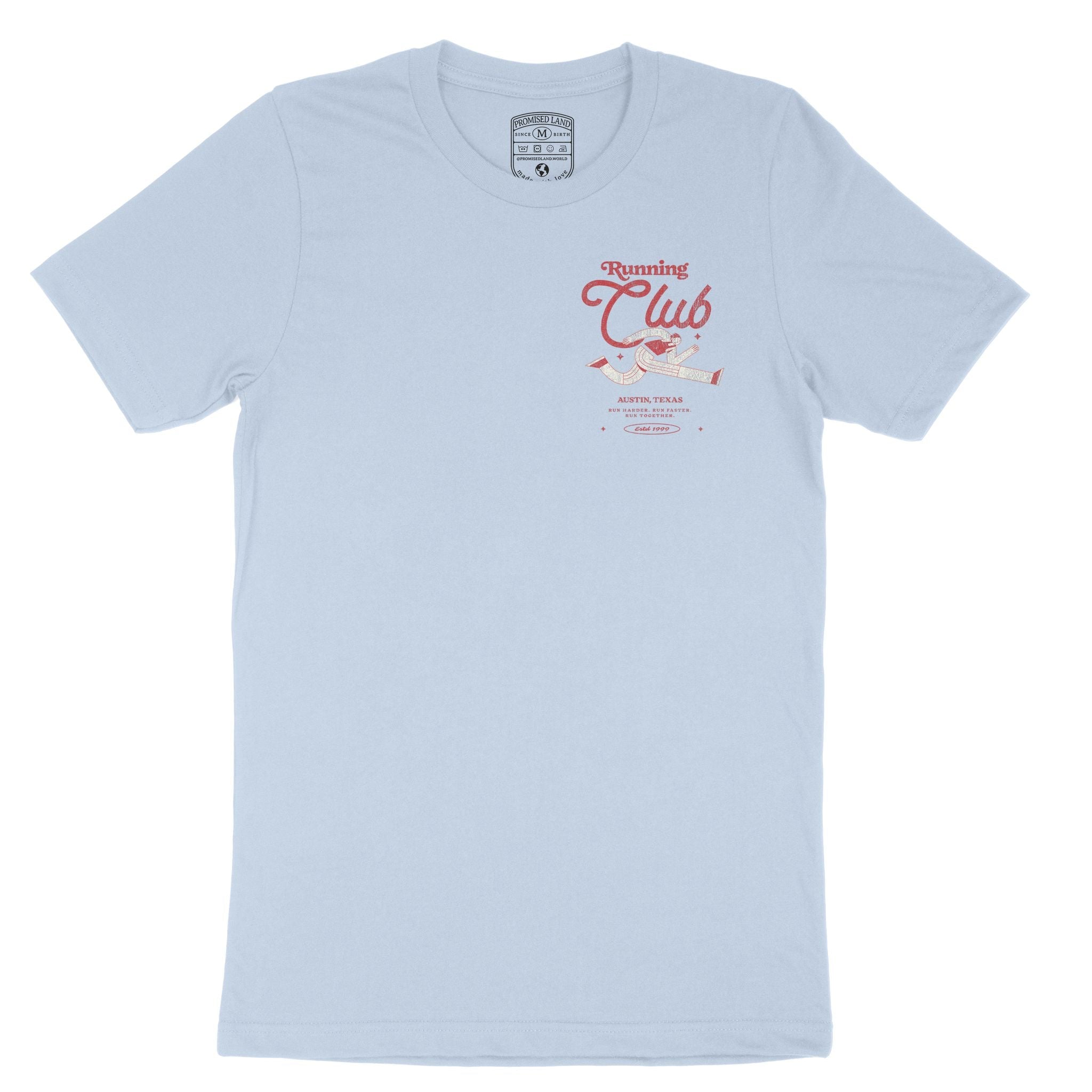 Austin Running Club 3 T-Shirt Baby Blue front