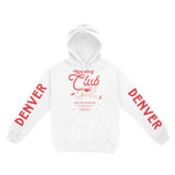 Denver Hoodie in White - front-sleeves view