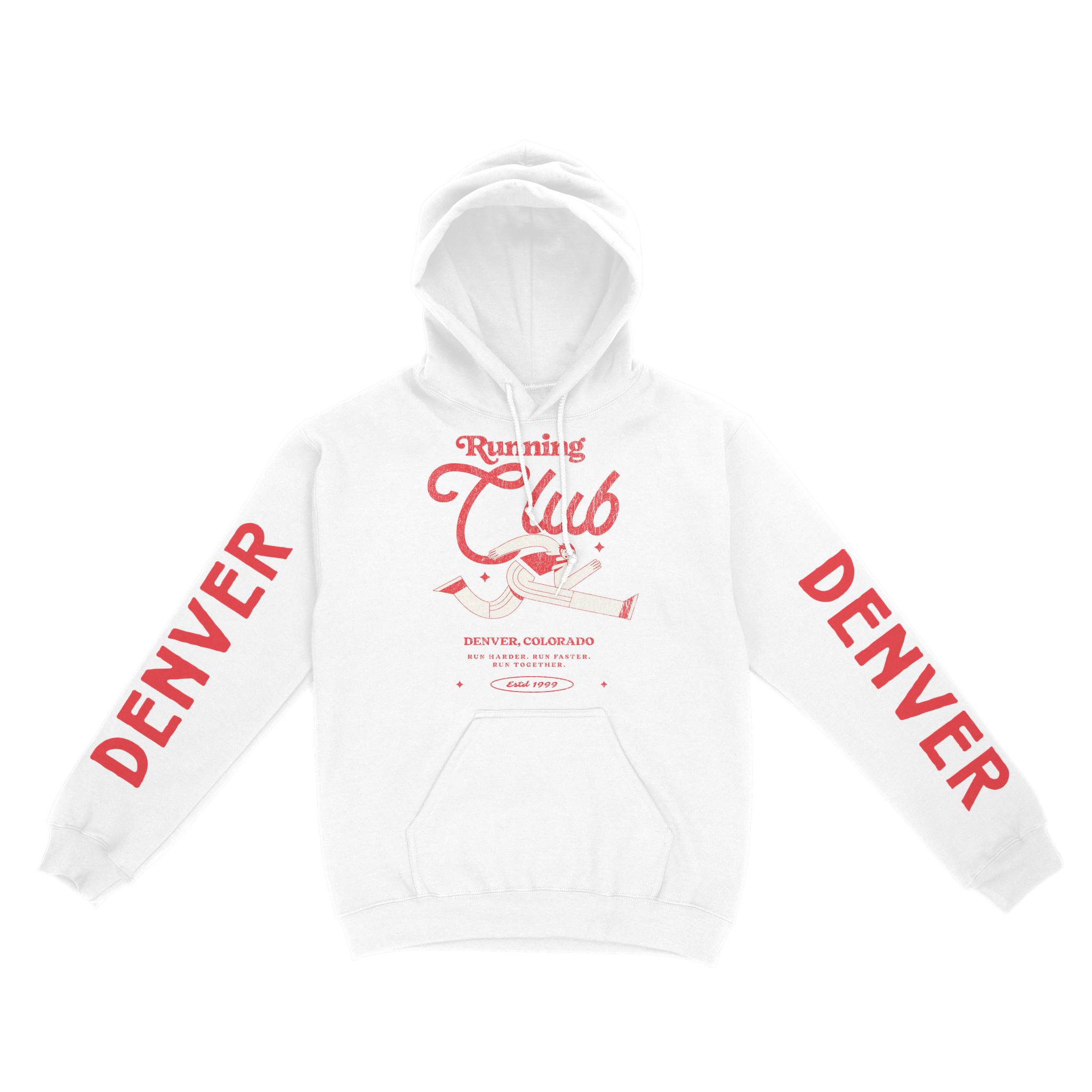 Denver Hoodie in White - front-sleeves view