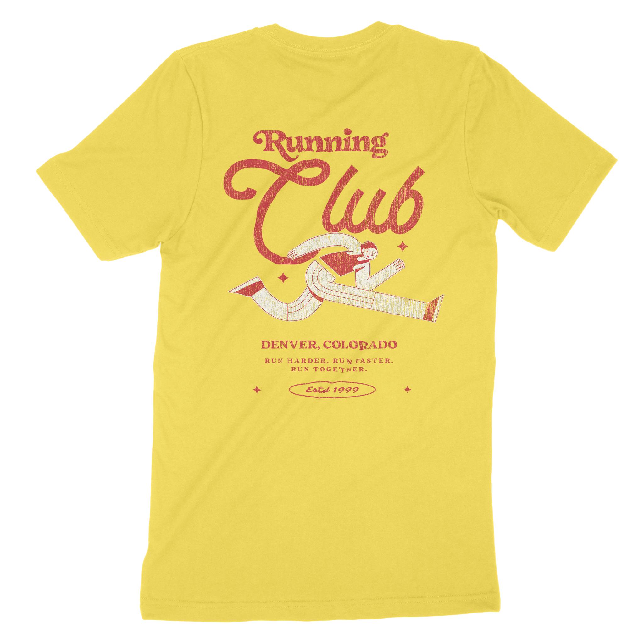 Denver Running Club 3 T-Shirt Yellow back