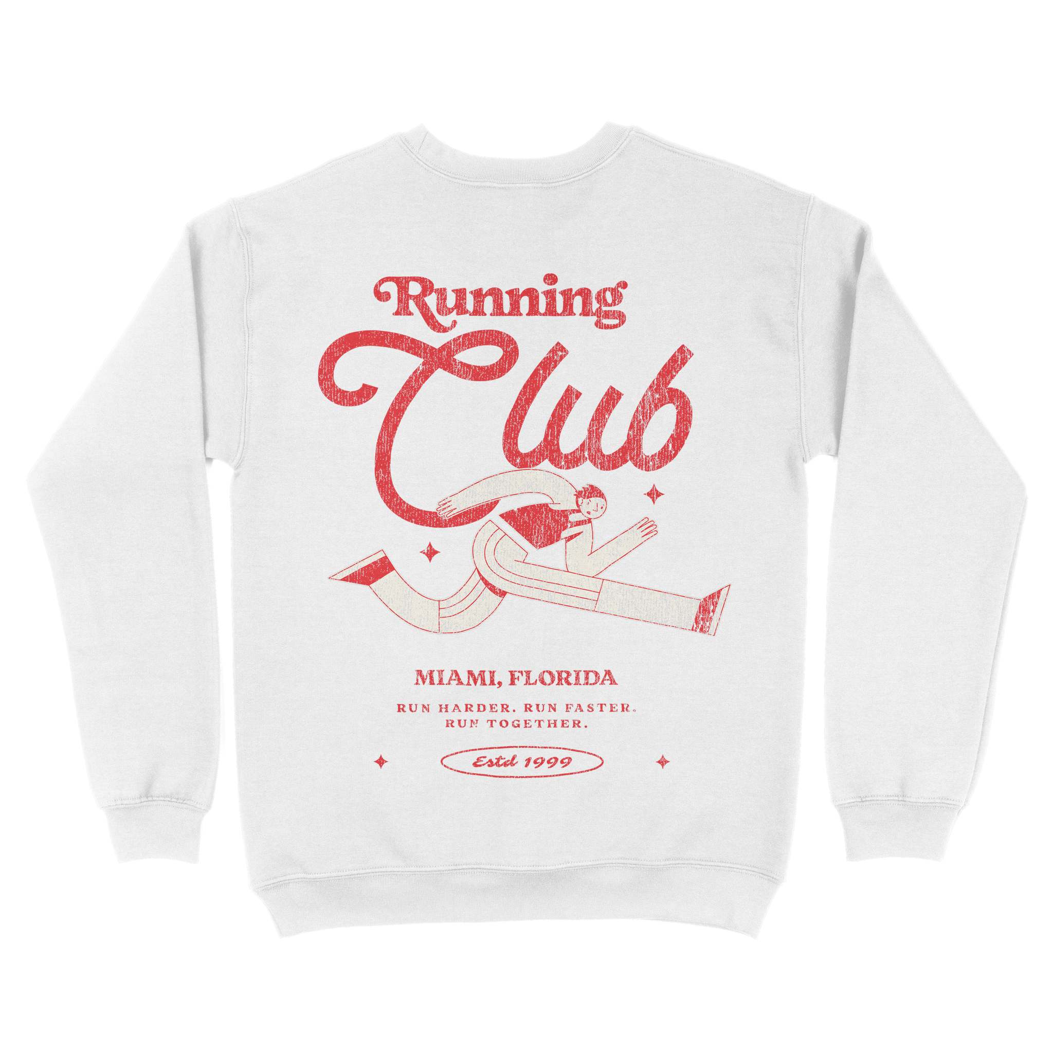 Miami Running Club 3 Crewneck White back