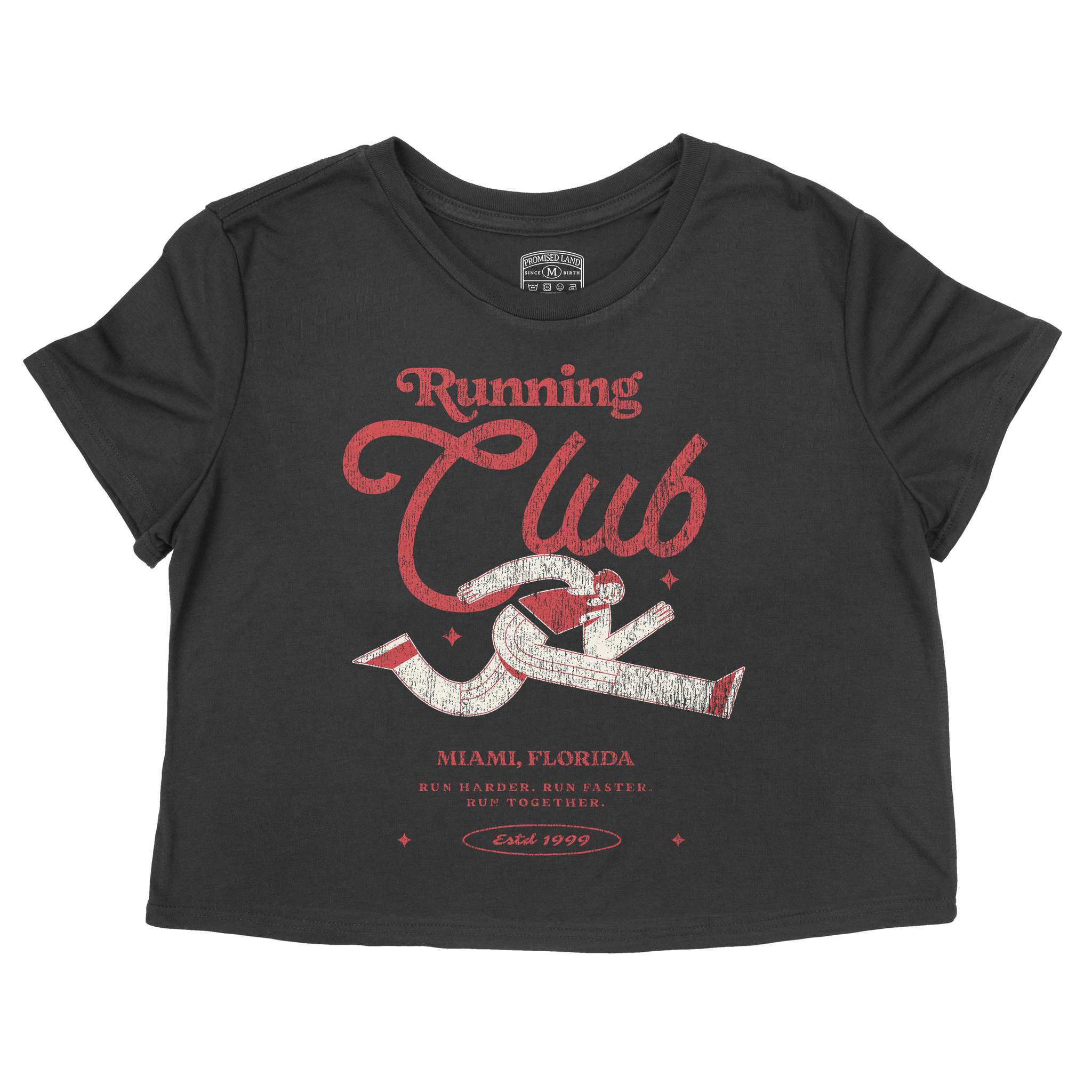 Miami Running Club 3 Cropped Tee Black front
