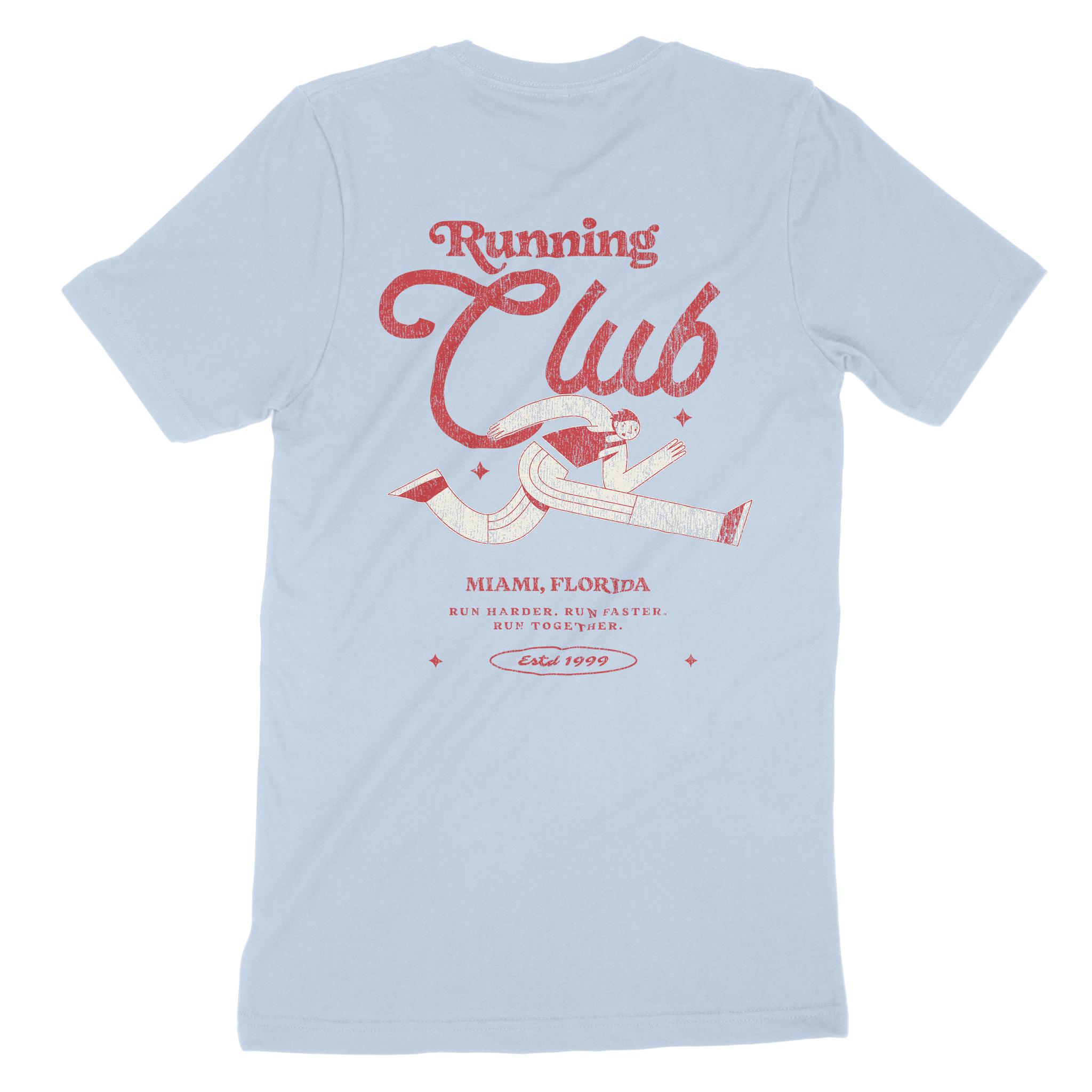 Miami Running Club 3 T-Shirt Baby Blue back