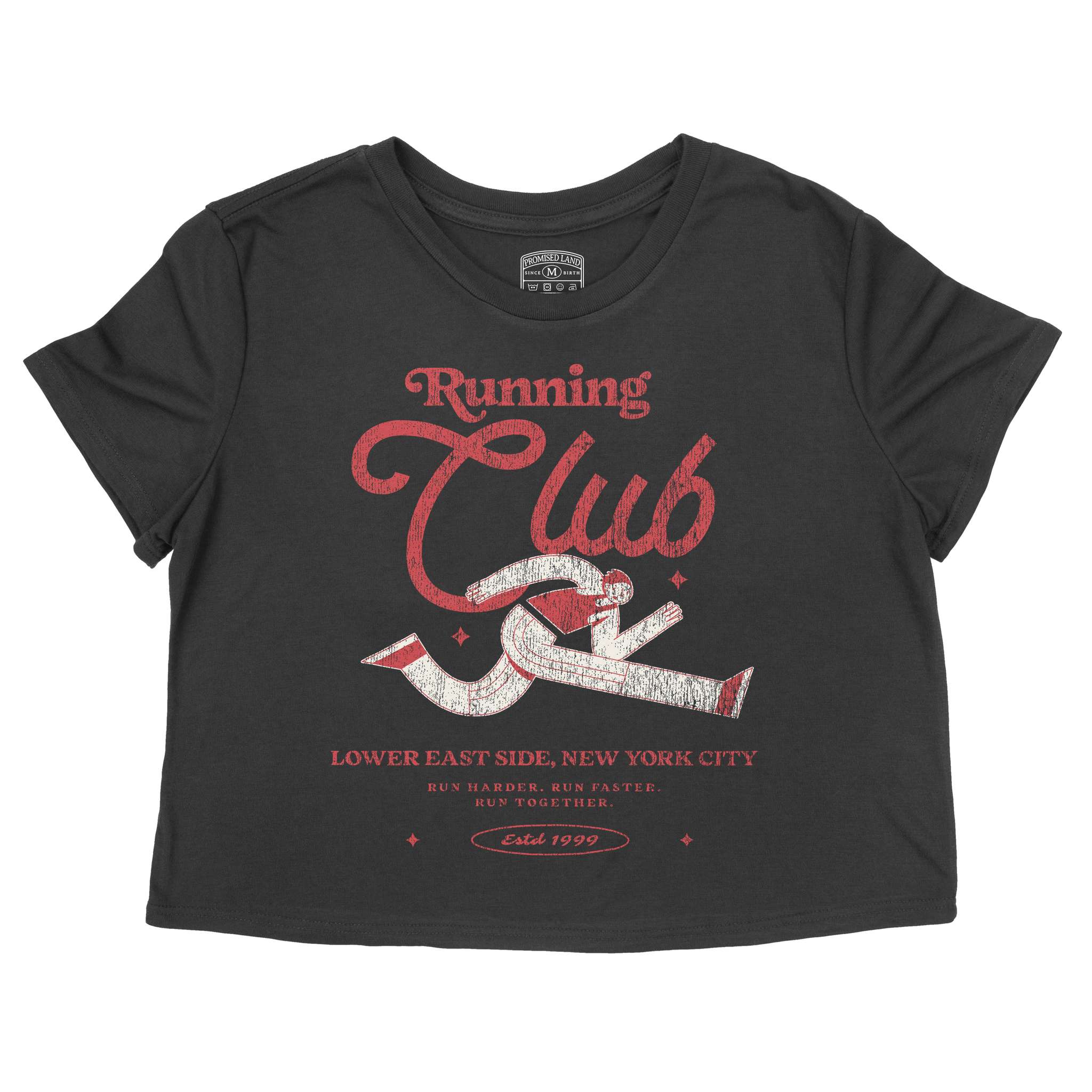 New York Running Club 3 Cropped Tee Black front