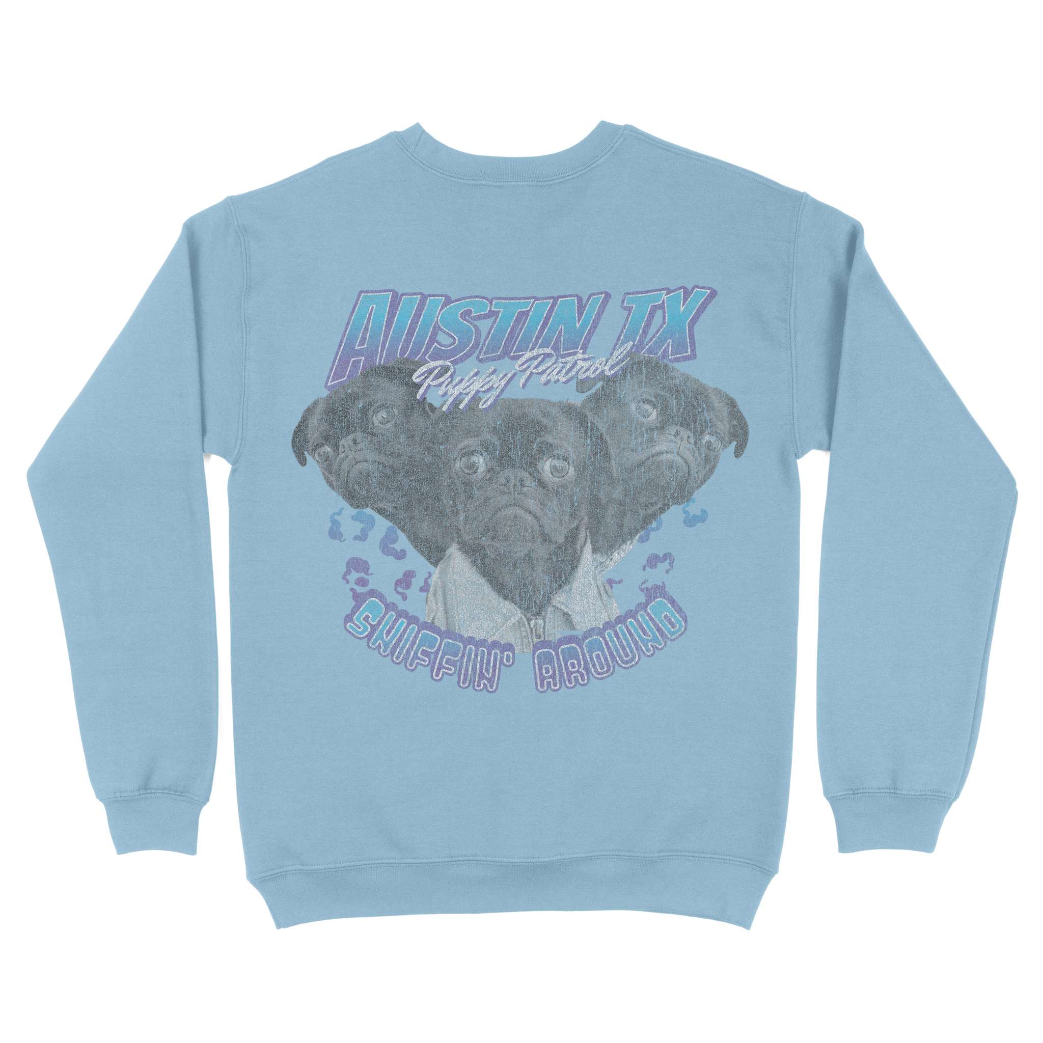 Austin Puppy Patrol Crewneck Light Blue back