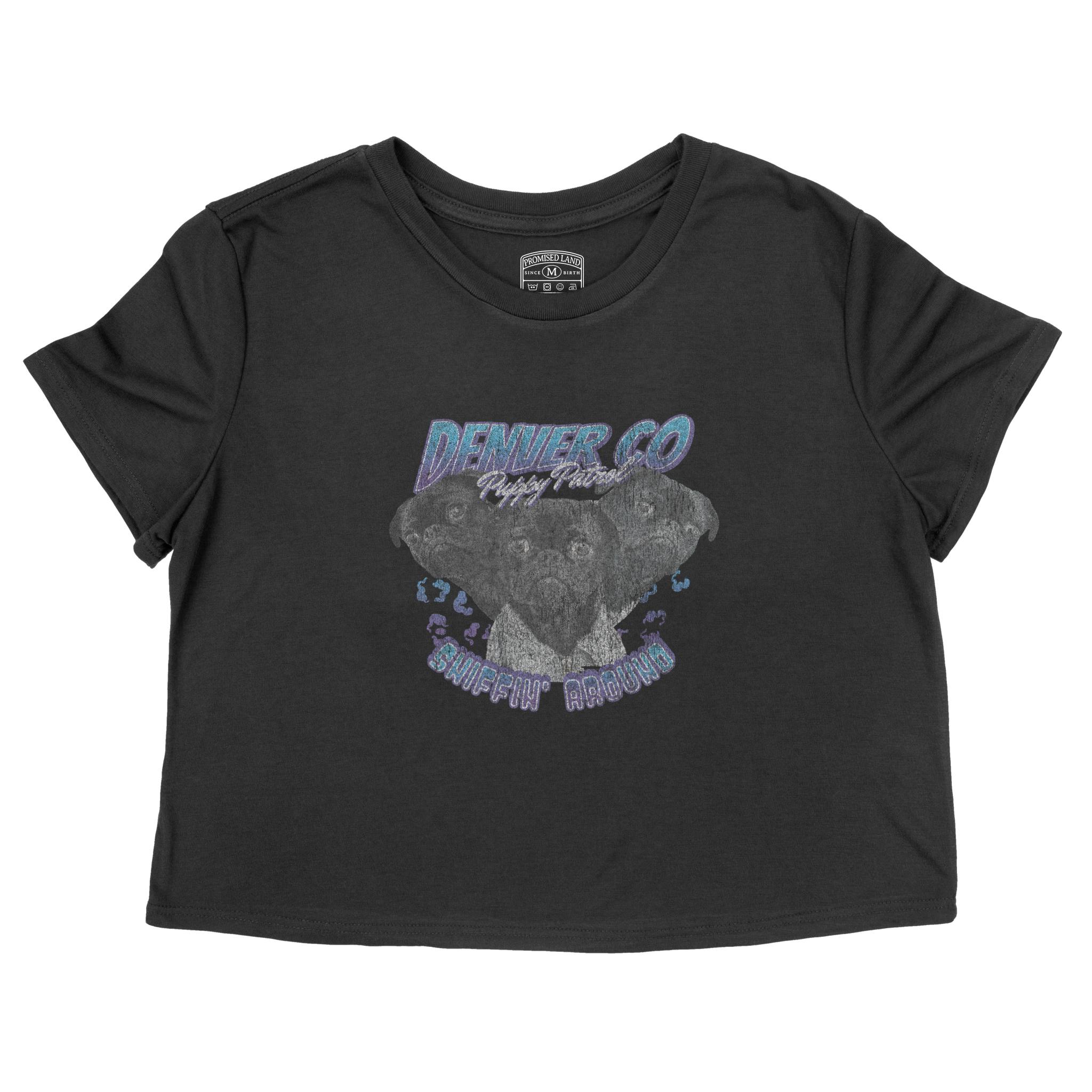 Denver Cropped Tee in Black - front view