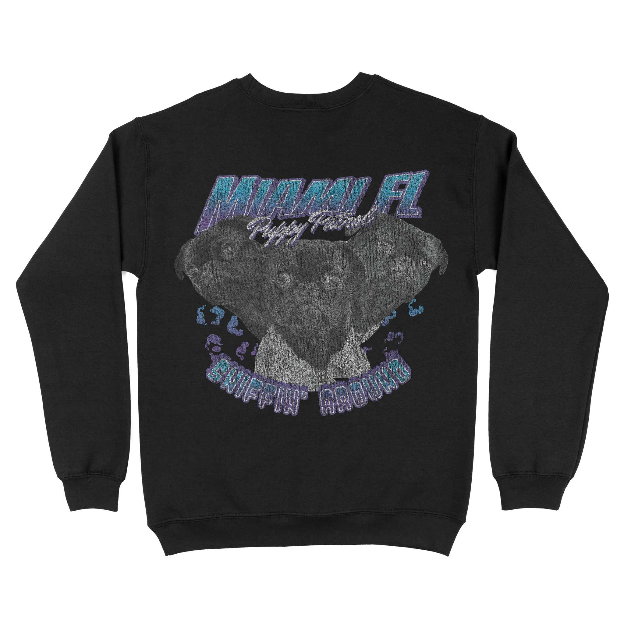 Miami Puppy Patrol Crewneck Black back