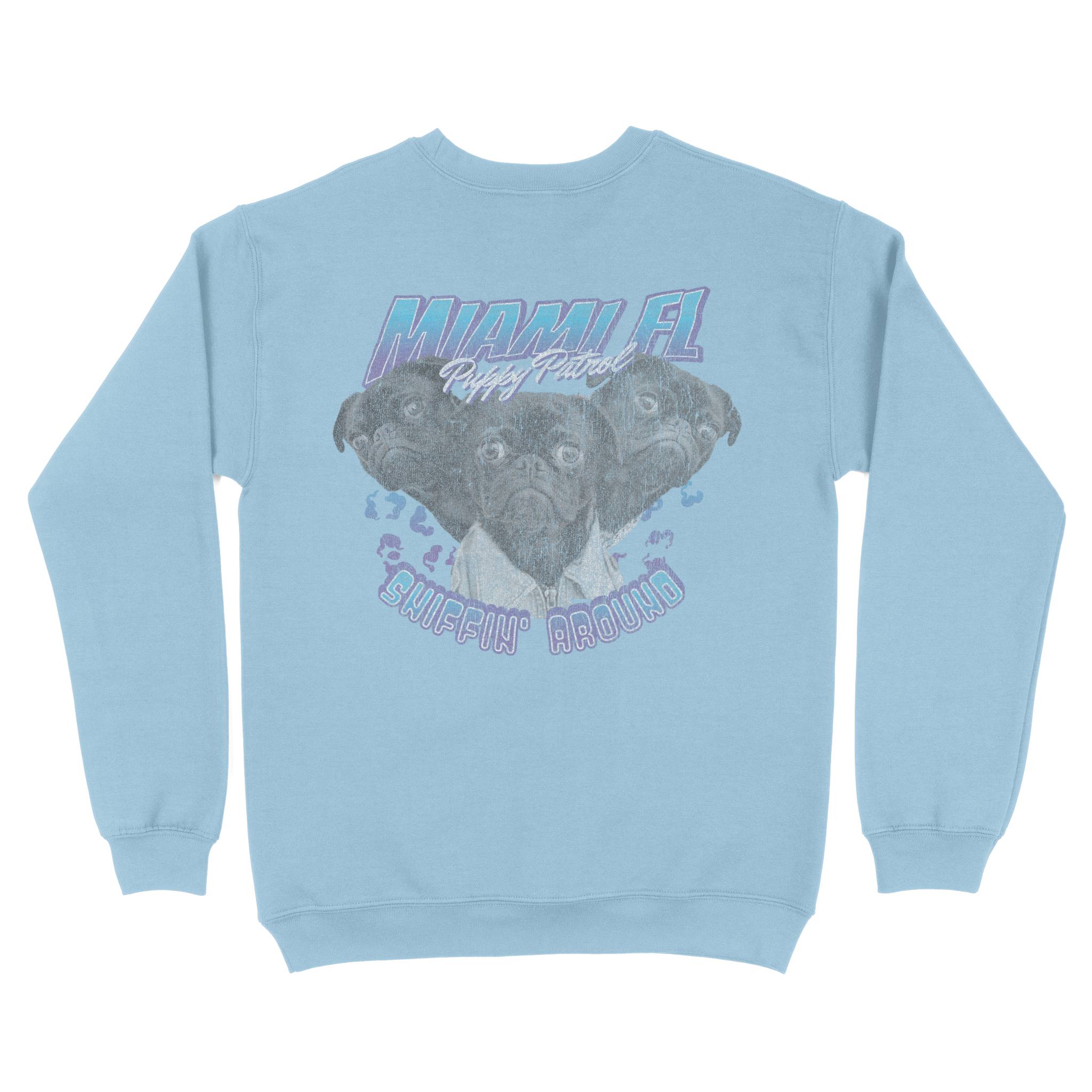 Miami Crewneck in Light Blue - back view