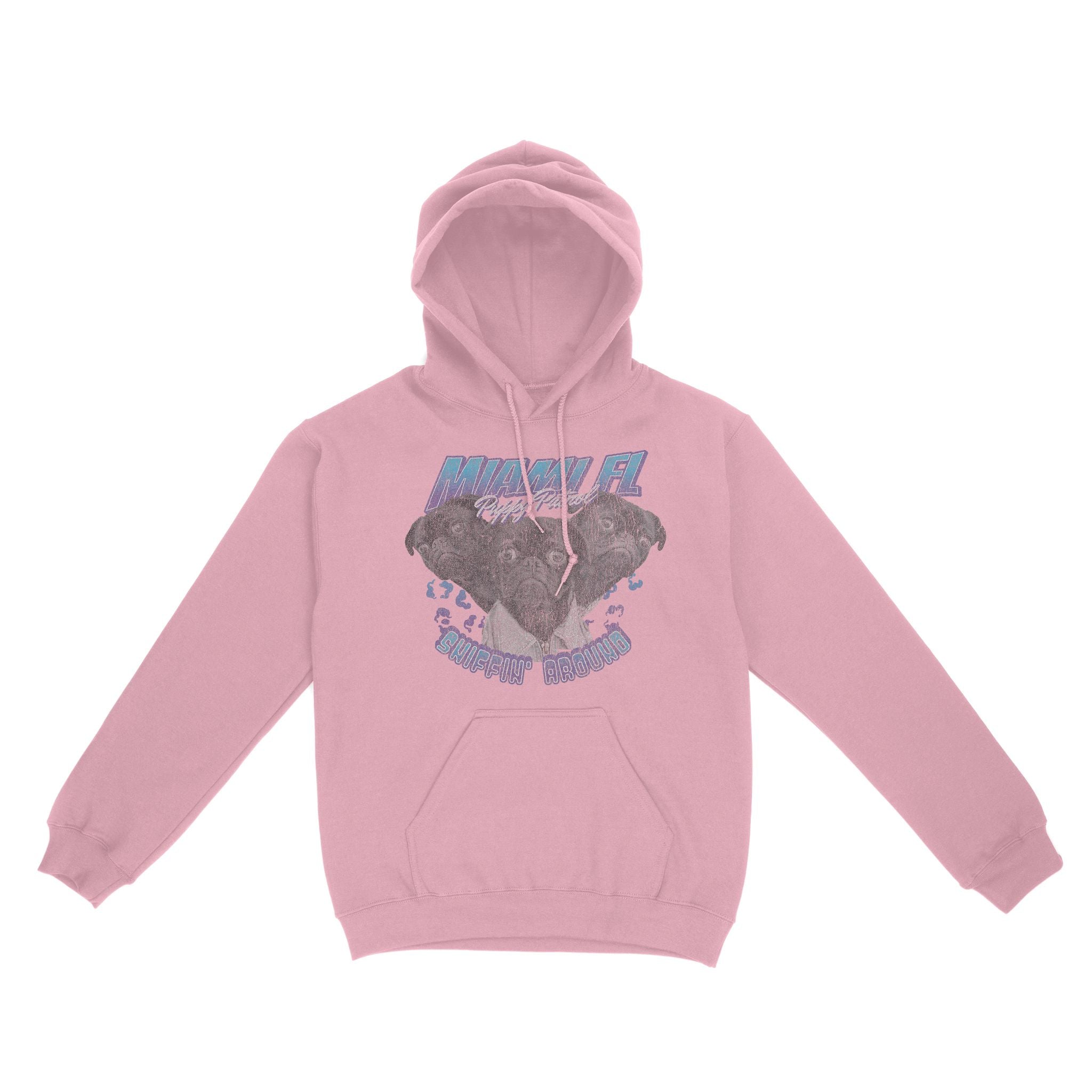 Miami Puppy Patrol Hoodie Light Pink front