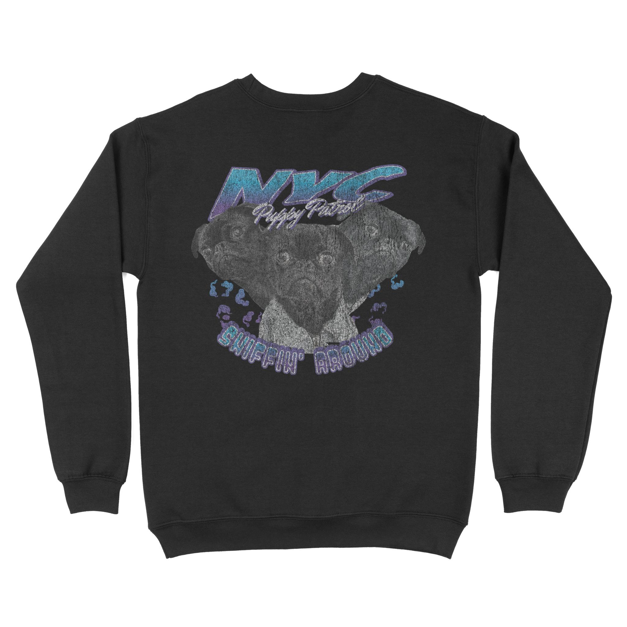 New York Crewneck in Black - back view