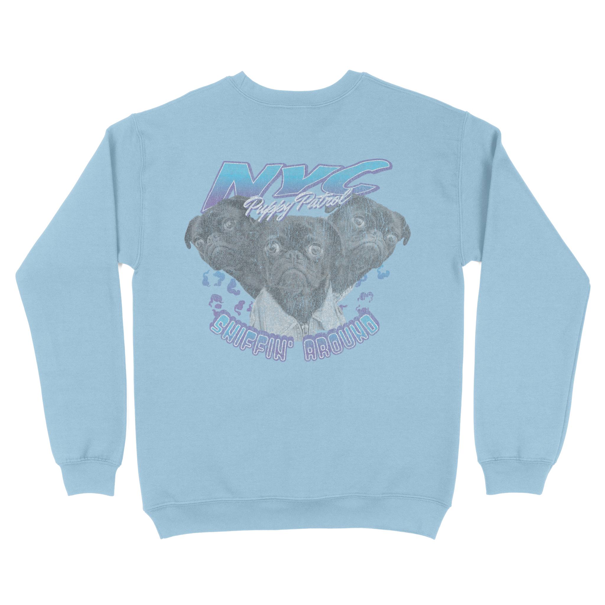 New York Crewneck in LIght Blue - back view