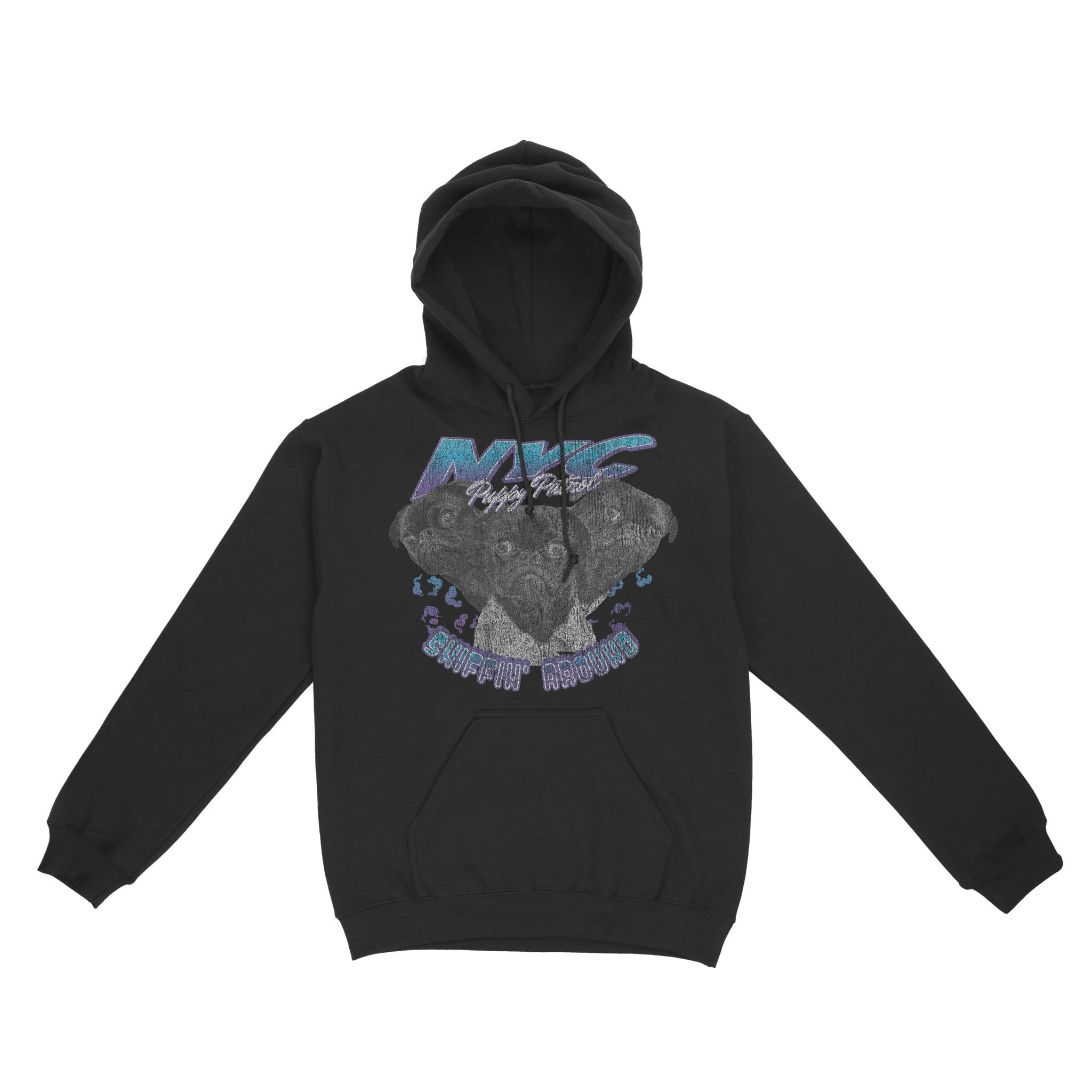 New York Hoodie in Black - front view