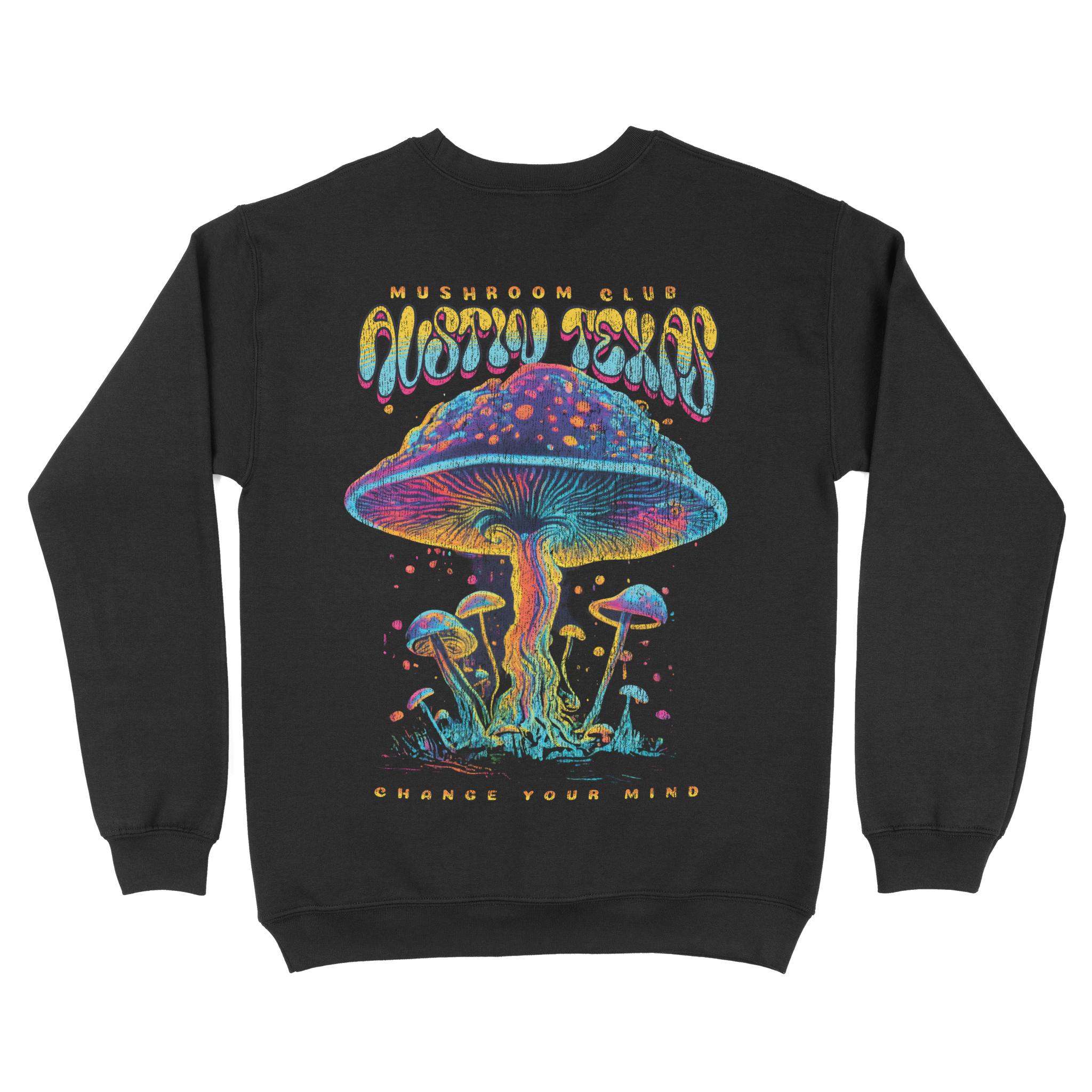 Austin Crewneck in Black - back view