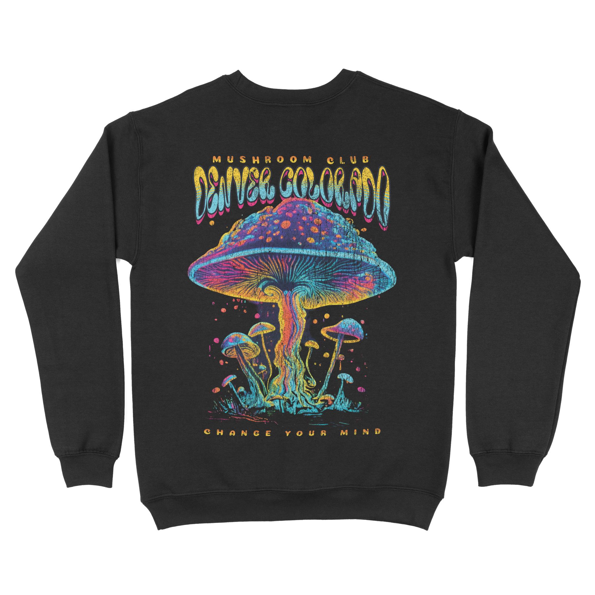Denver Crewneck in Black - back view
