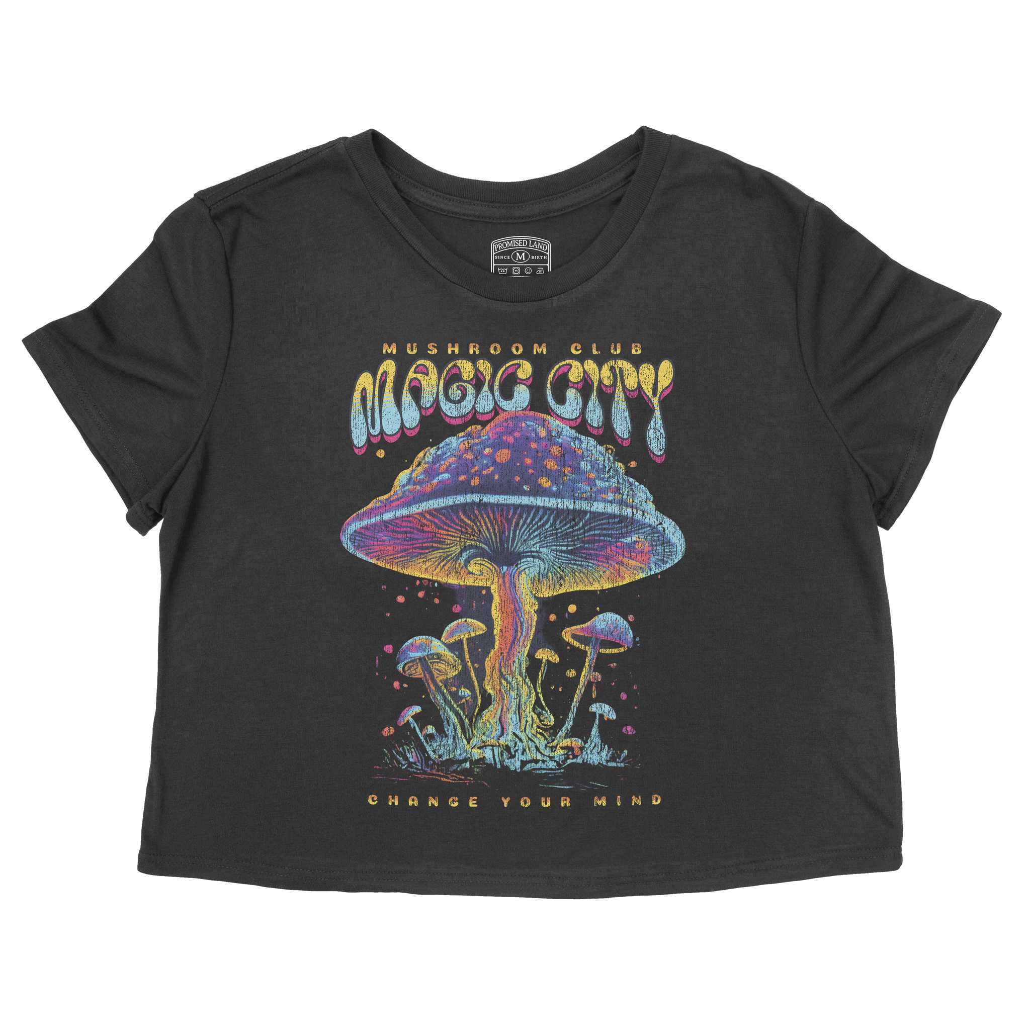 Miami Mushroom Mind 2 Cropped Tee Black front