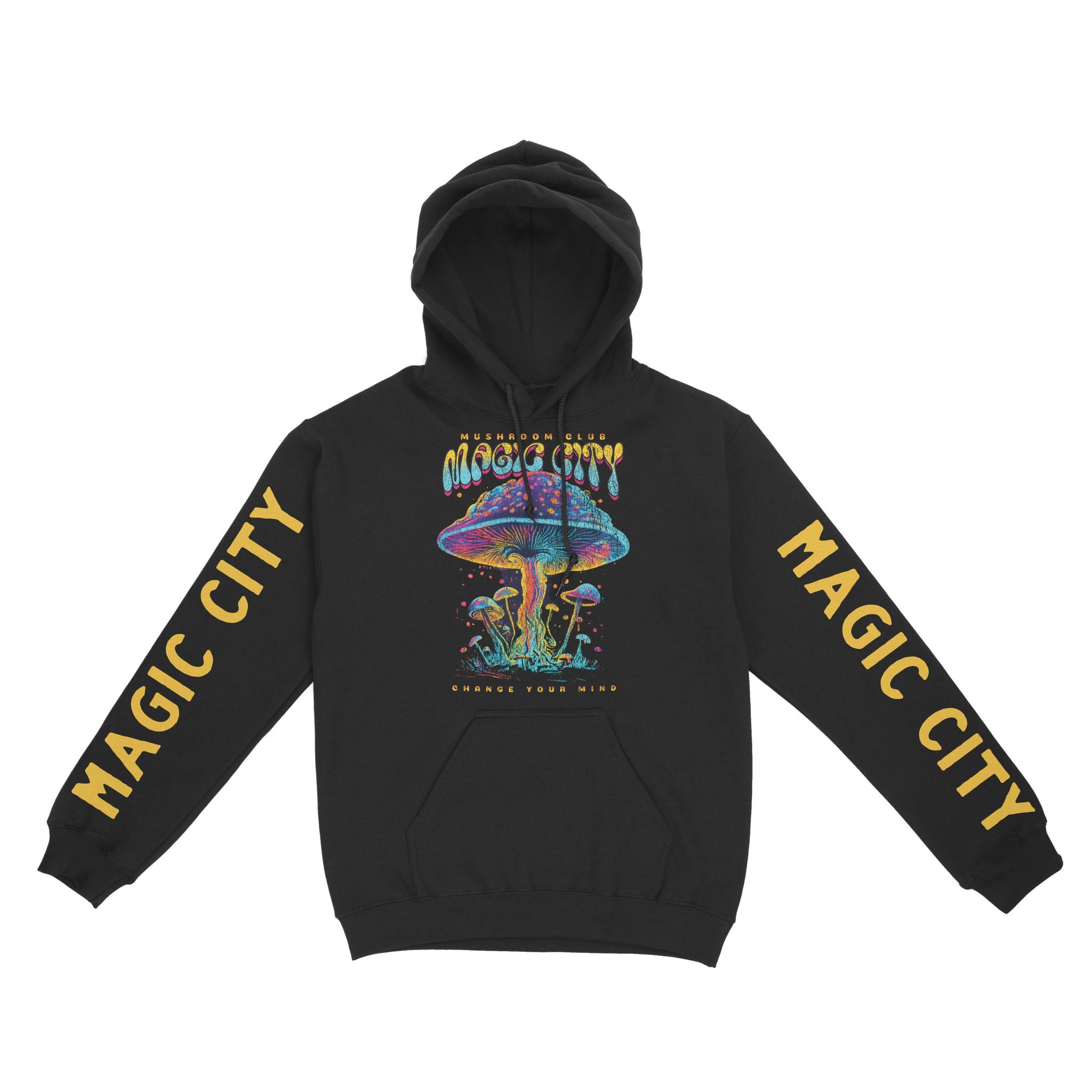 Miami Hoodie in Black - front-sleeves view