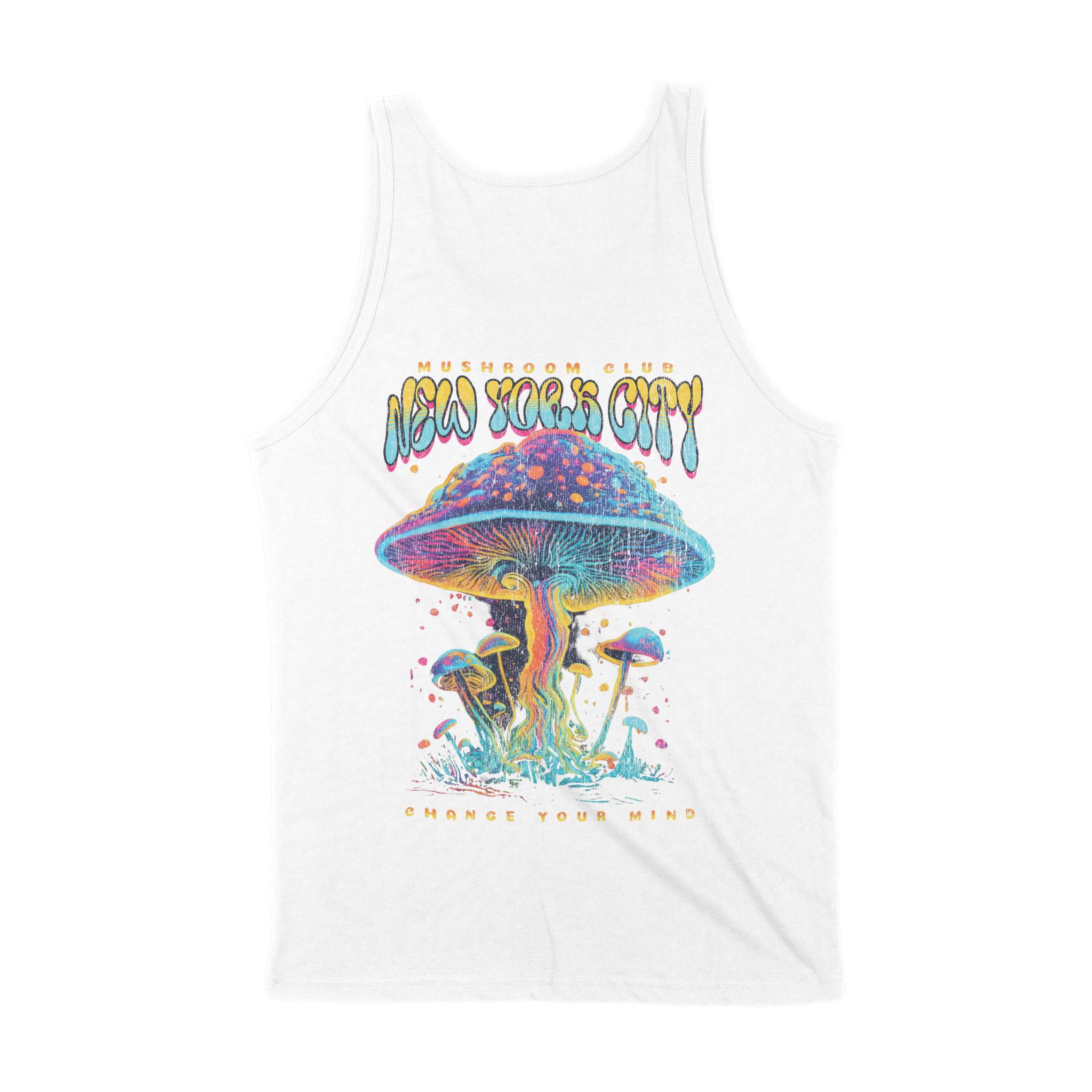 New York Mushroom Mind 2 Tank Top in White - back view