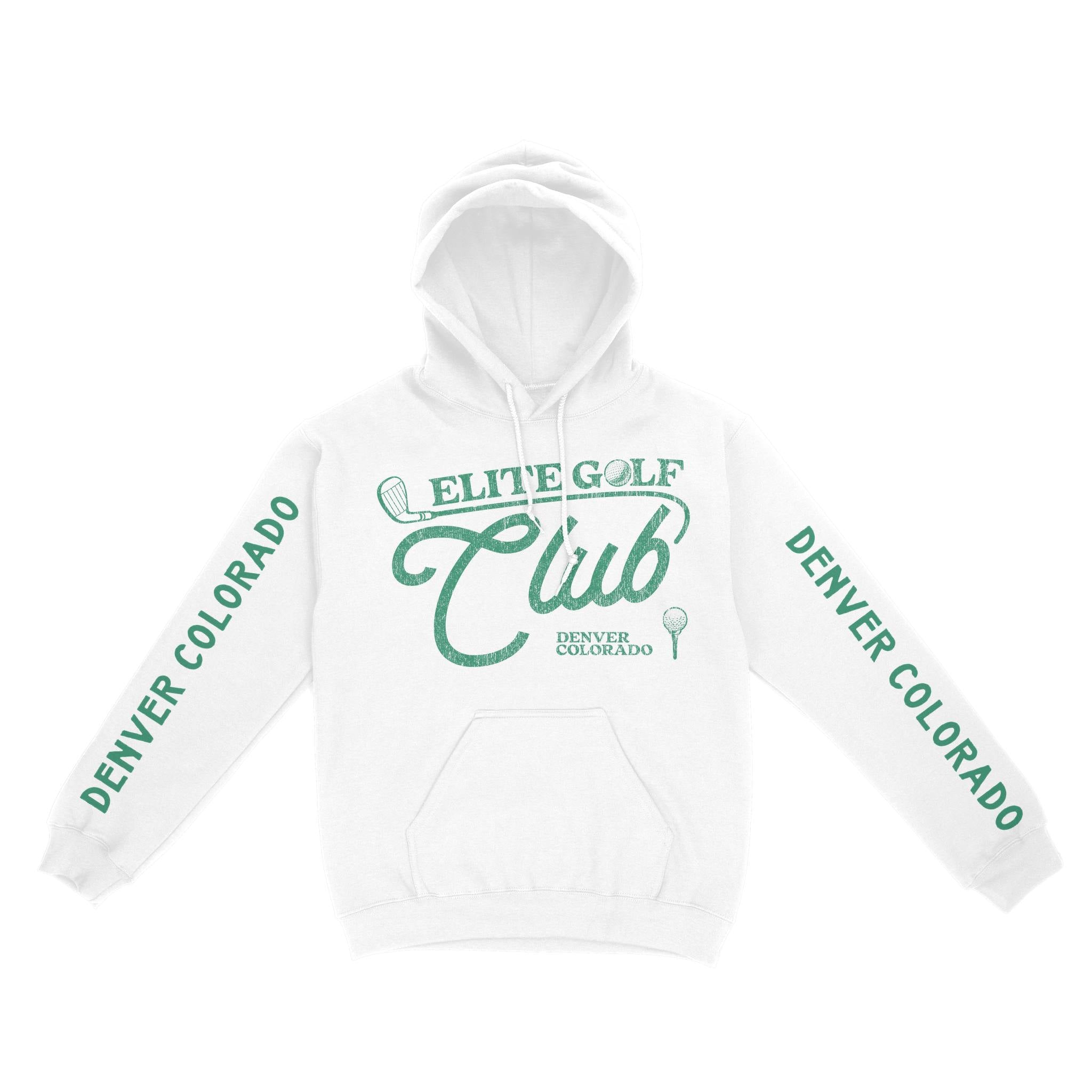 Denver Hoodie in White - front-sleeves view