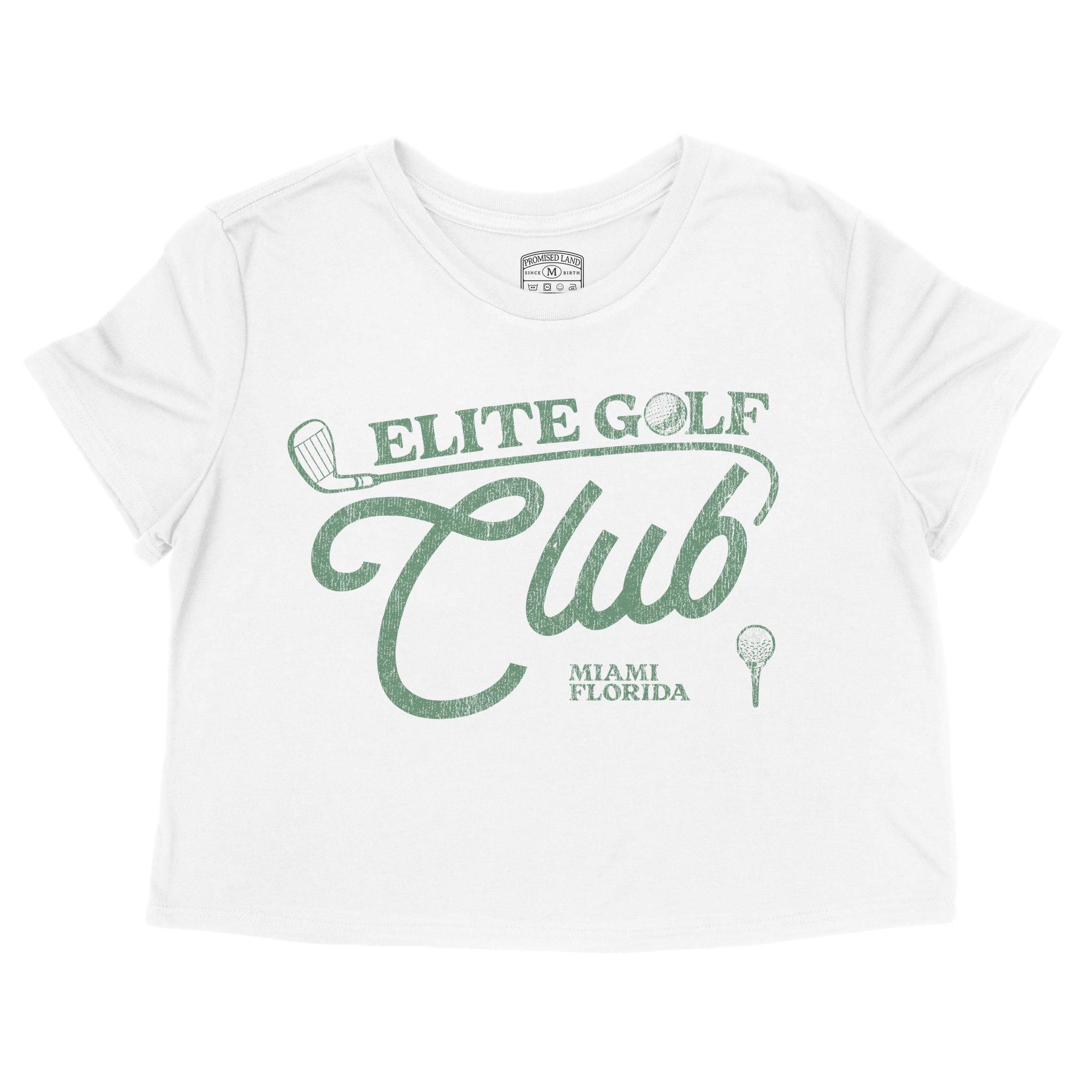 Miami Elite Golf Cropped Tee White front