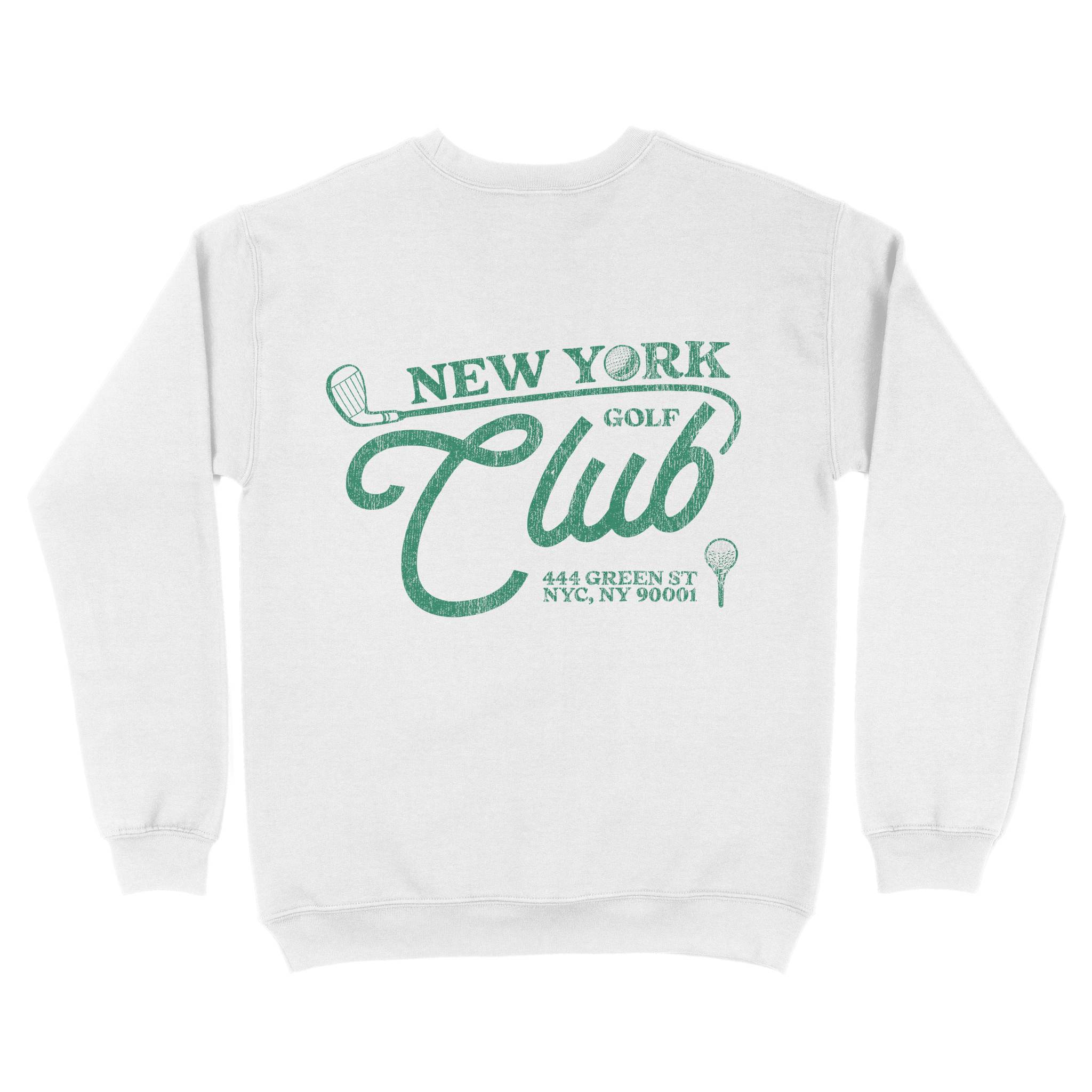 New York Elite Golf Crewneck White back