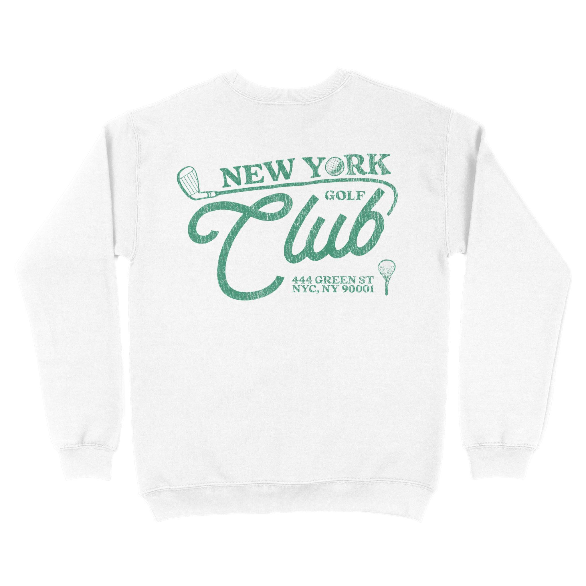 New York Crewneck in White - back view