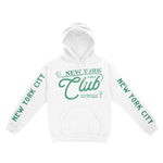 New York Hoodie in White - front-sleeves view