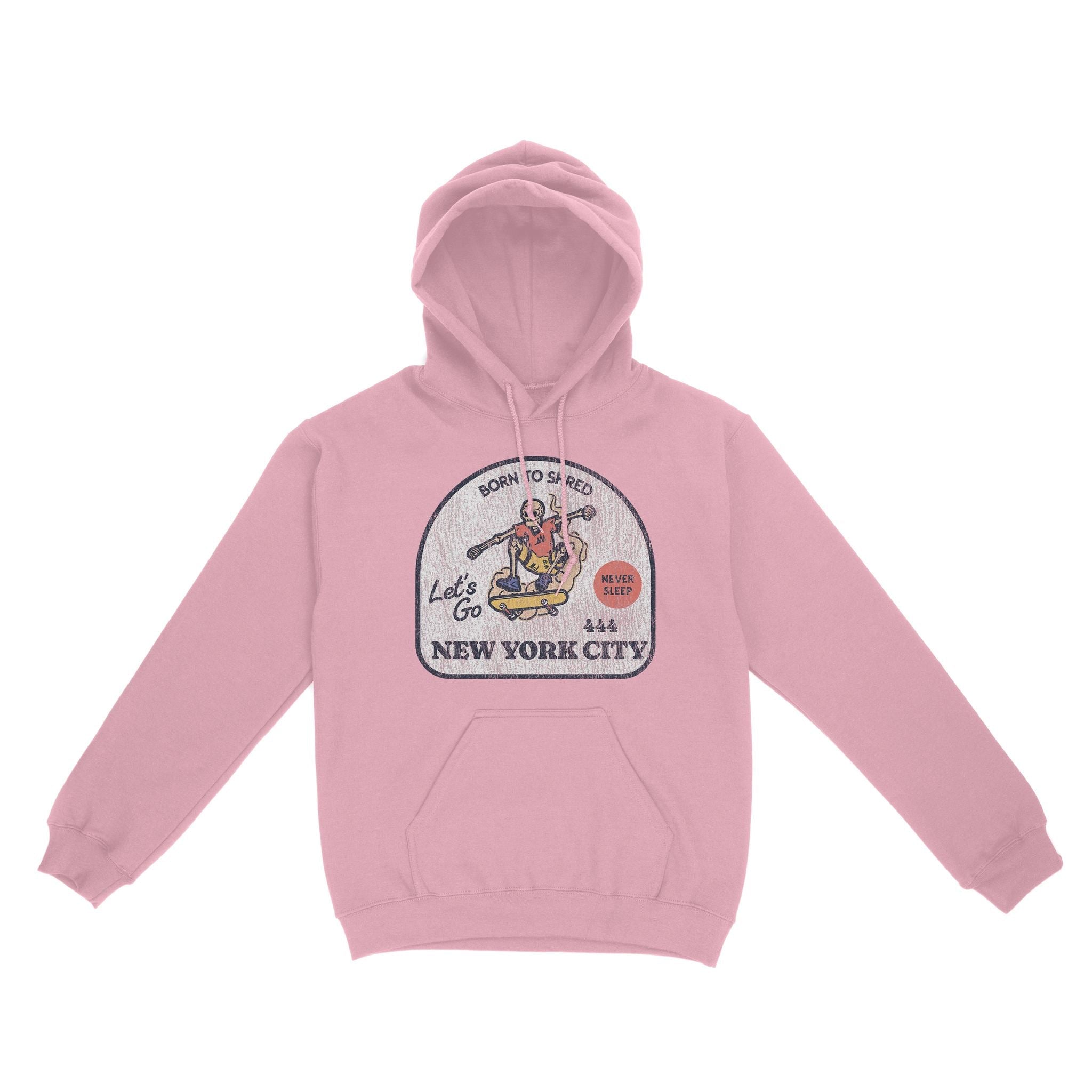 New York Skater Badge Hoodie Light_Pink front