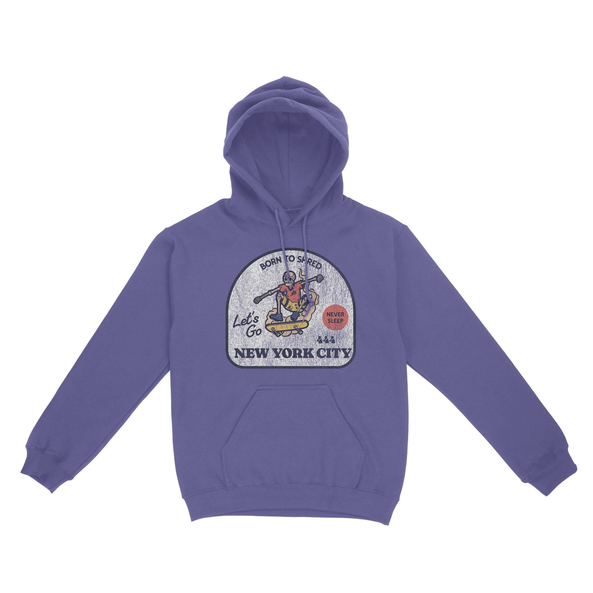 New York Skater Badge Hoodie Violet front