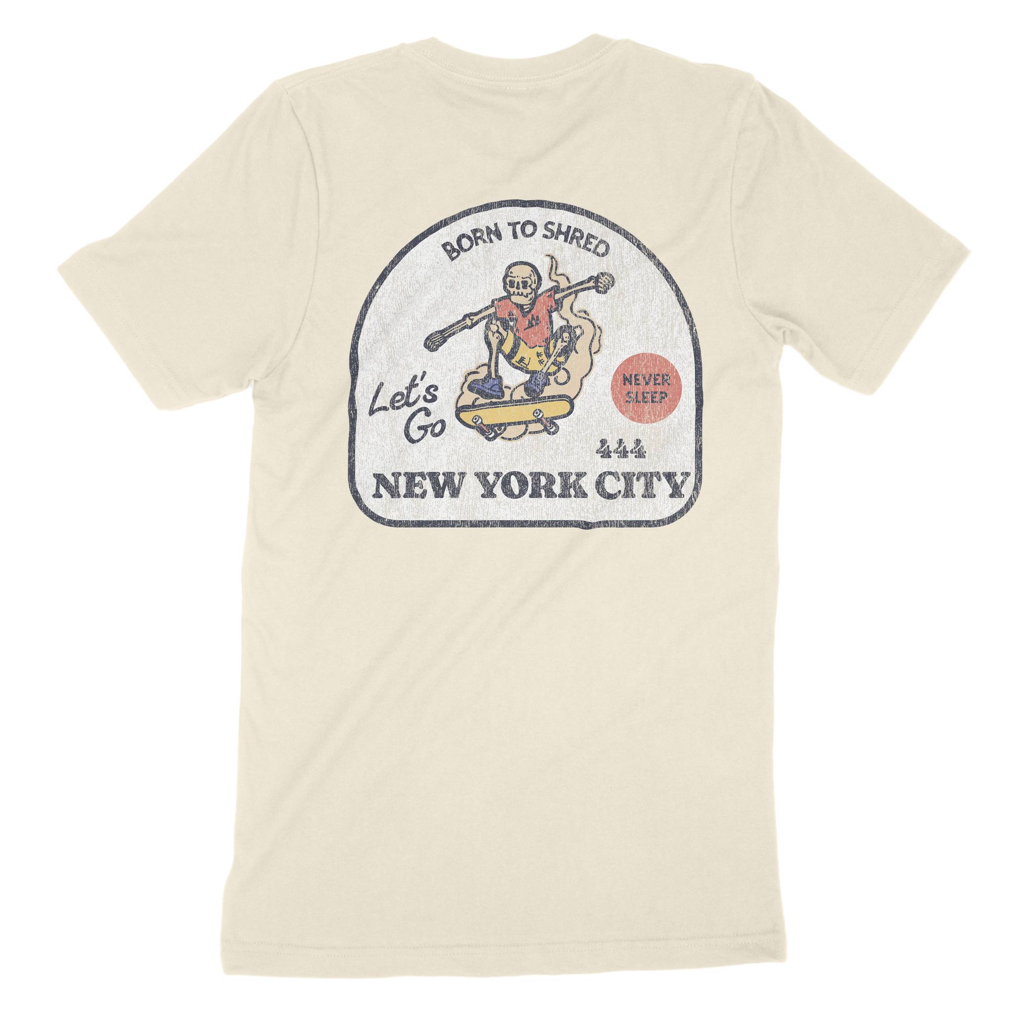 New York Skater Badge T-Shirt Natural back