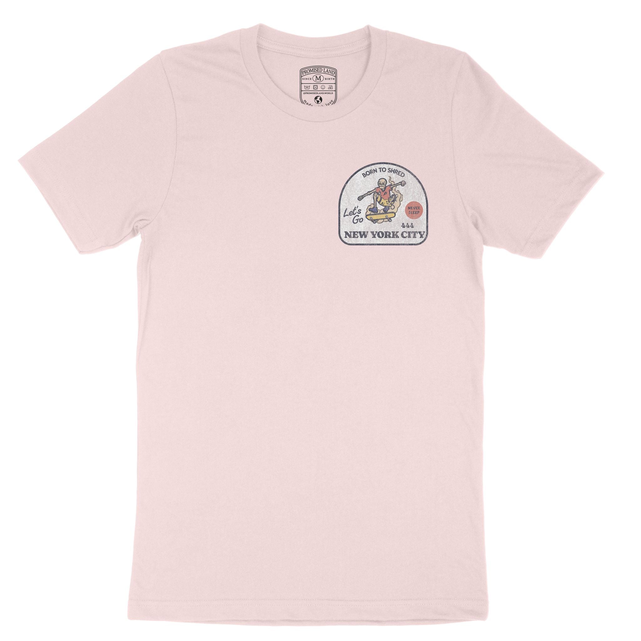 New York Skater Badge T-Shirt Soft_Pink front