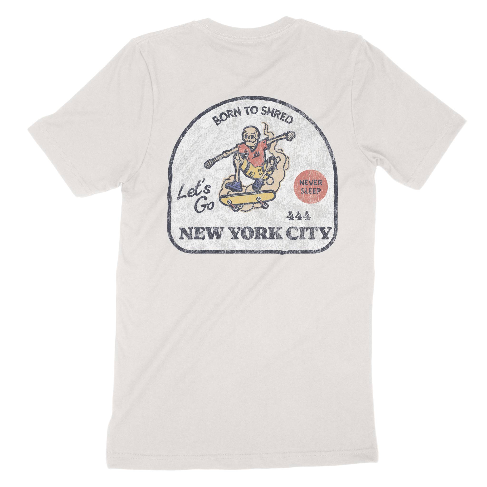 New York Skater Badge T-Shirt Vintage_White back