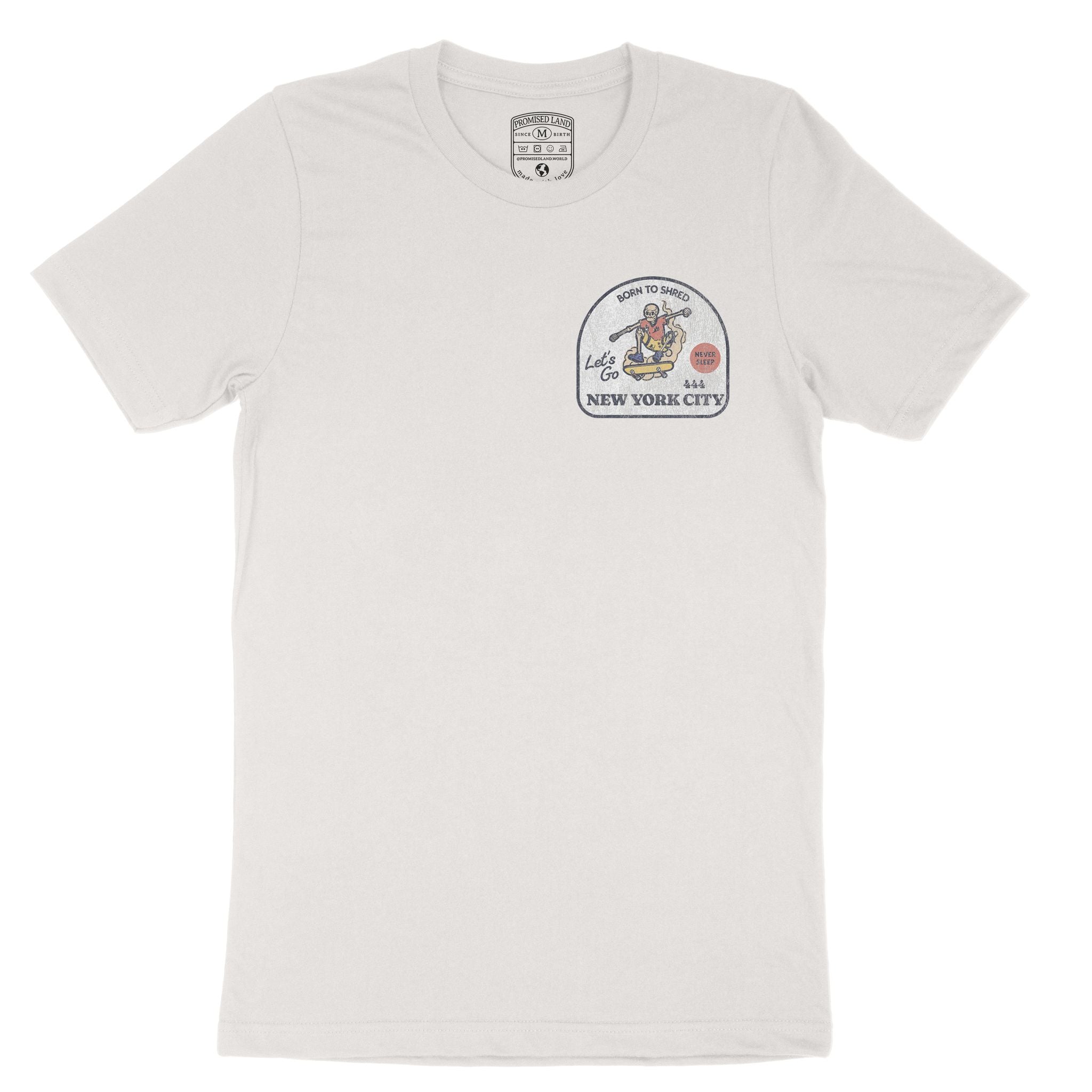 New York Skater Badge T-Shirt Vintage_White front
