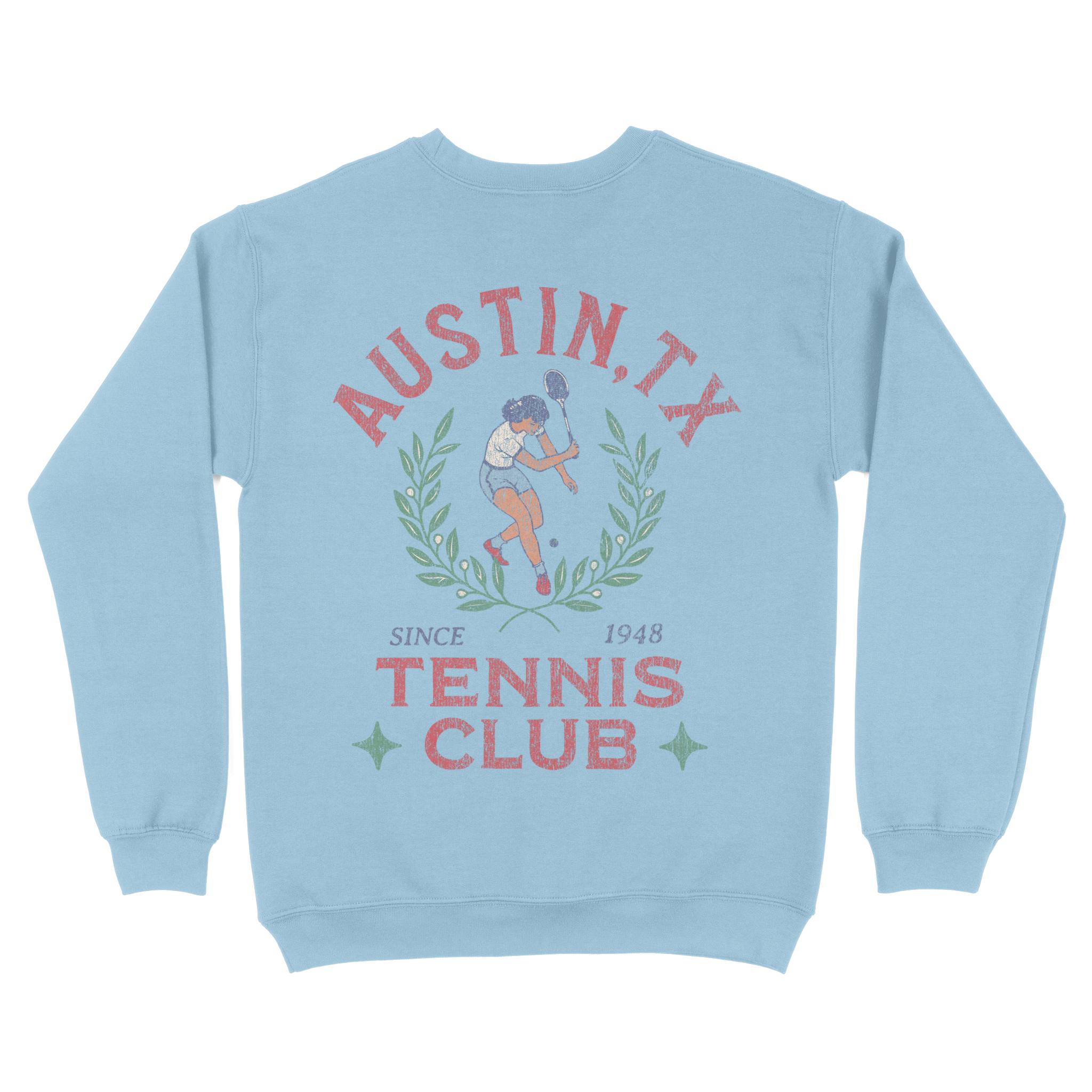 Austin Crewneck in Light Blue - back view