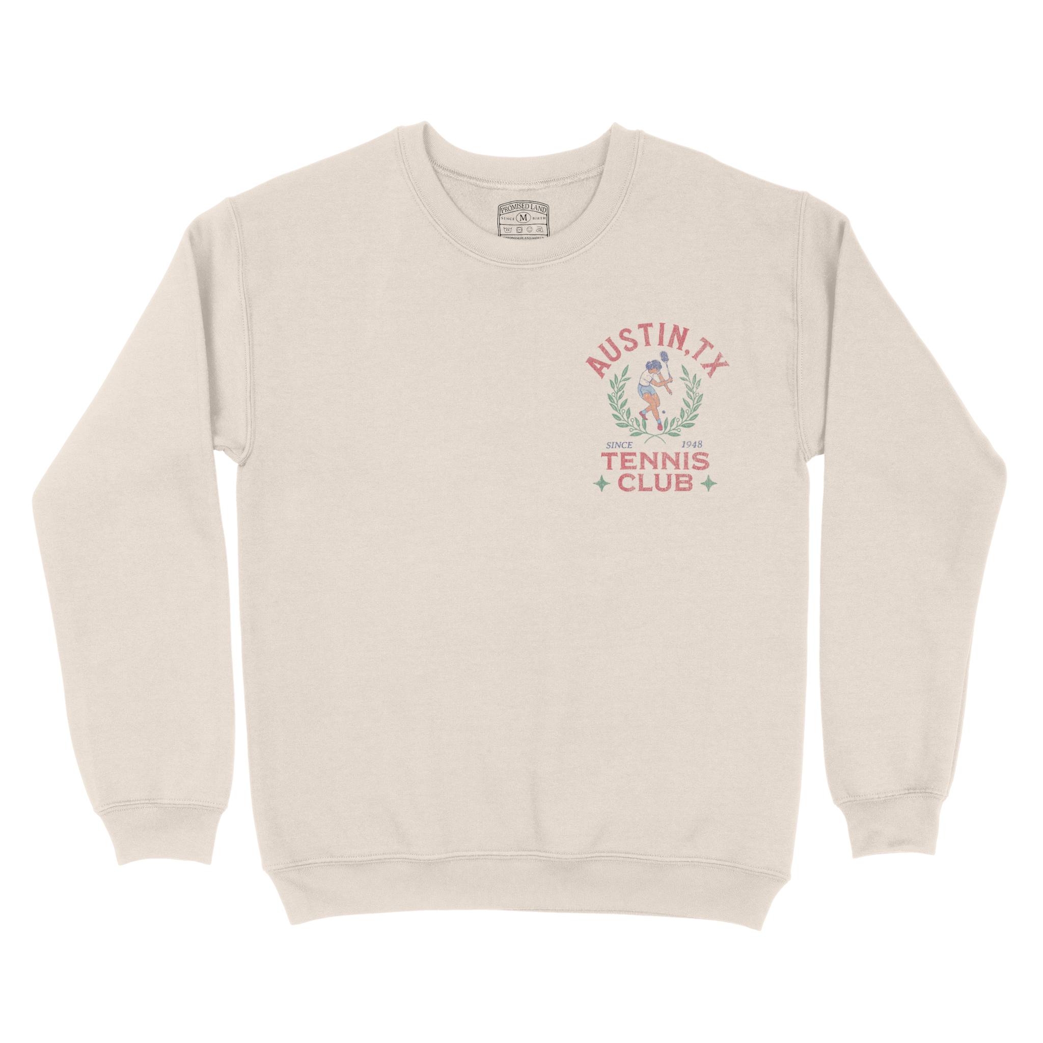 Austin Tennis Girl Crewneck in Natural - front view
