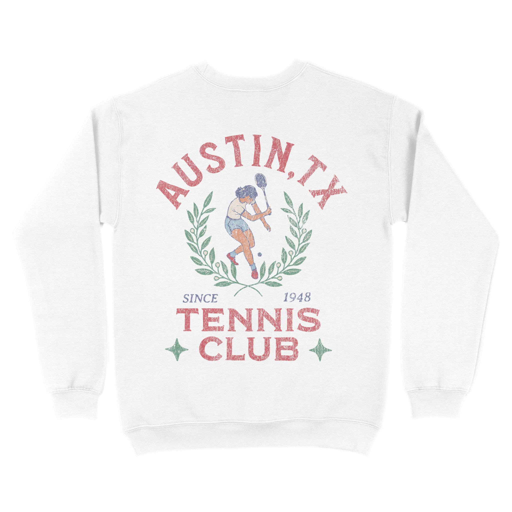 Austin Crewneck in White - back view