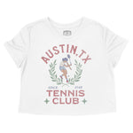 Austin Tennis Girl Cropped Tee White front