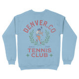Denver Tennis Girl Crewneck Light Blue back