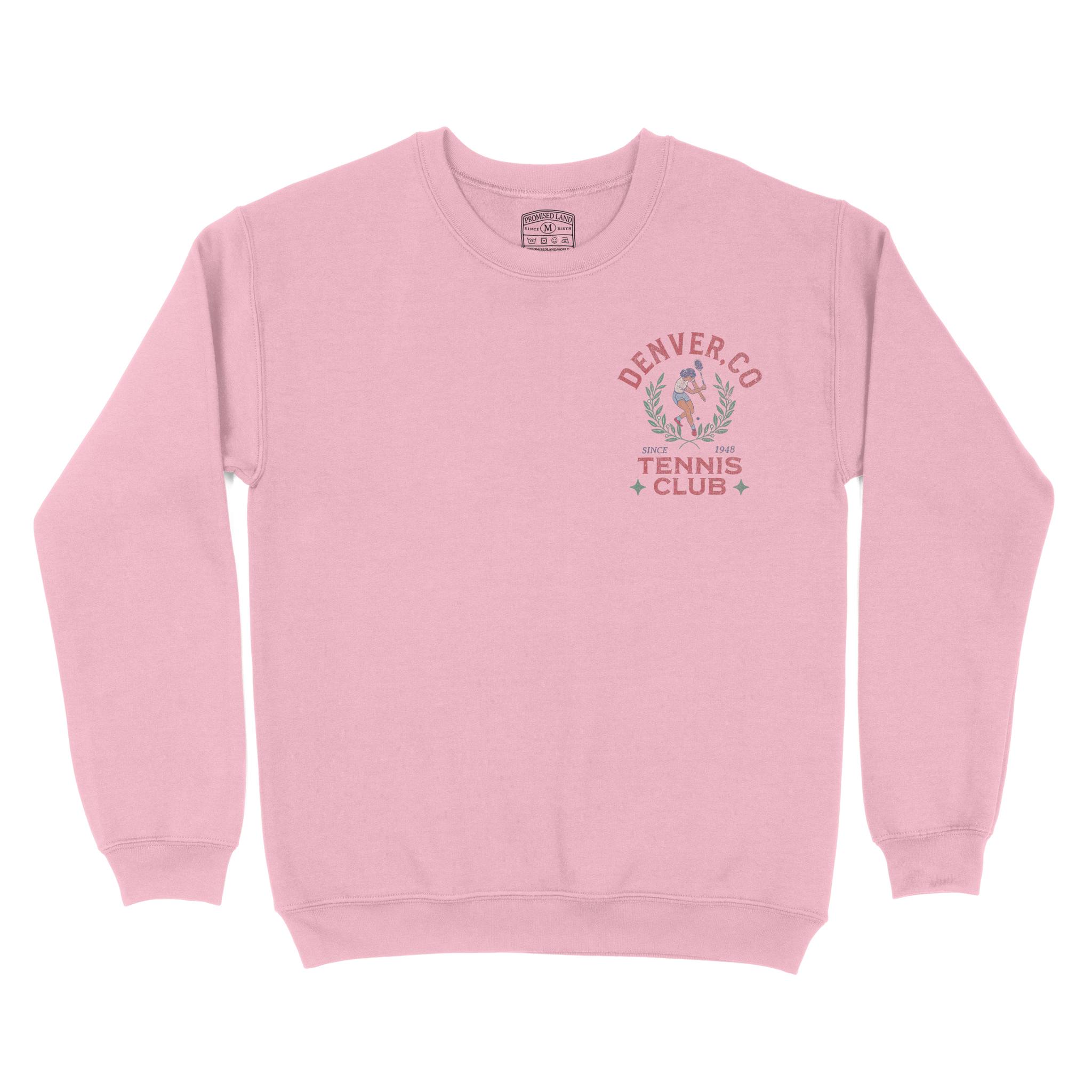 Denver Tennis Girl Crewneck Light Pink front