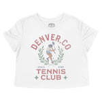 Denver Tennis Girl Cropped Tee White front