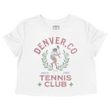 Denver Tennis Girl Cropped Tee White front