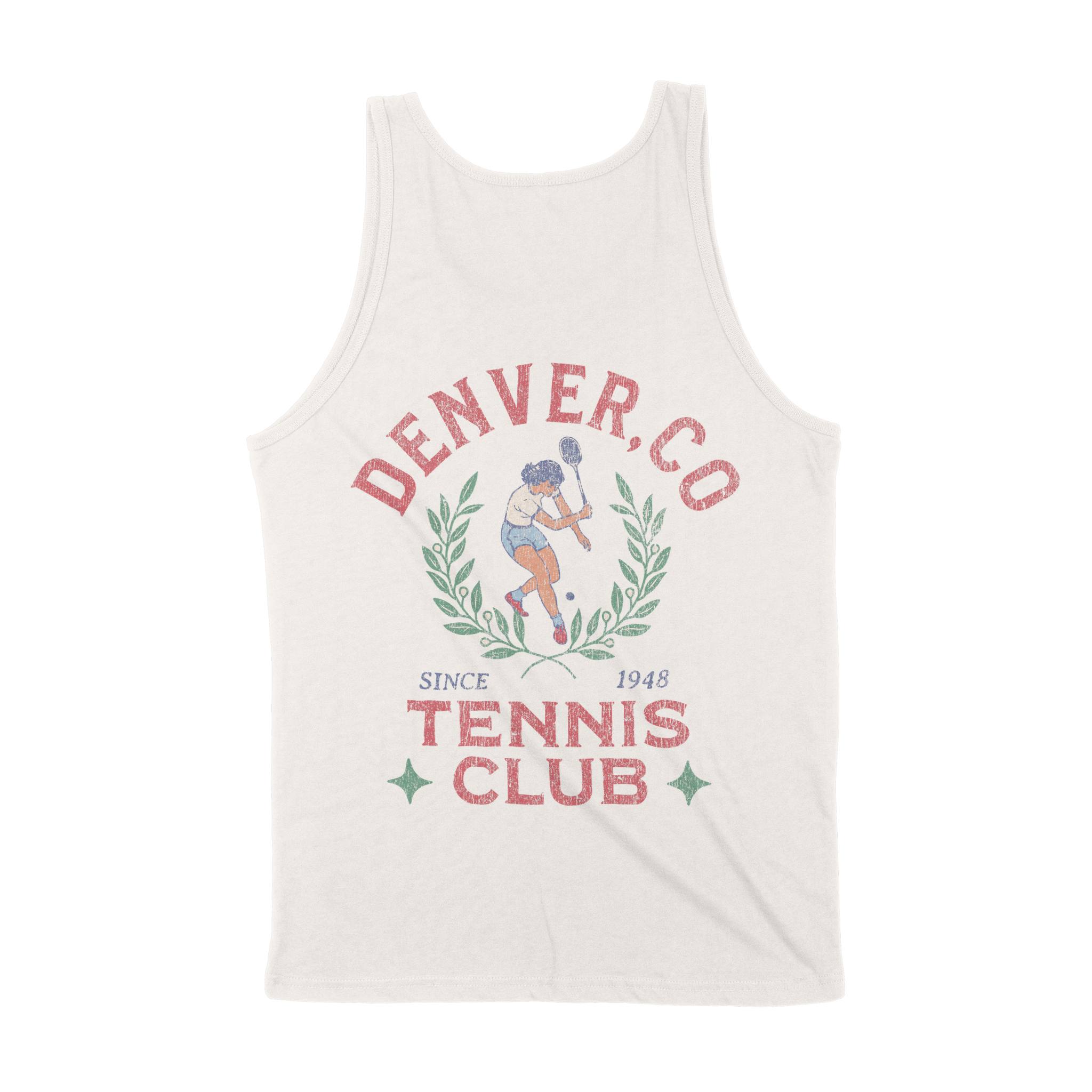 Denver Tennis Girl Tank Top in Vintage - back view