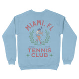 Miami Tennis Girl Crewneck Light Blue back