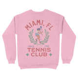 Miami Tennis Girl Crewneck Light Pink back
