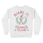 Miami Tennis Girl Crewneck White back