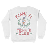 Miami Tennis Girl Crewneck White back