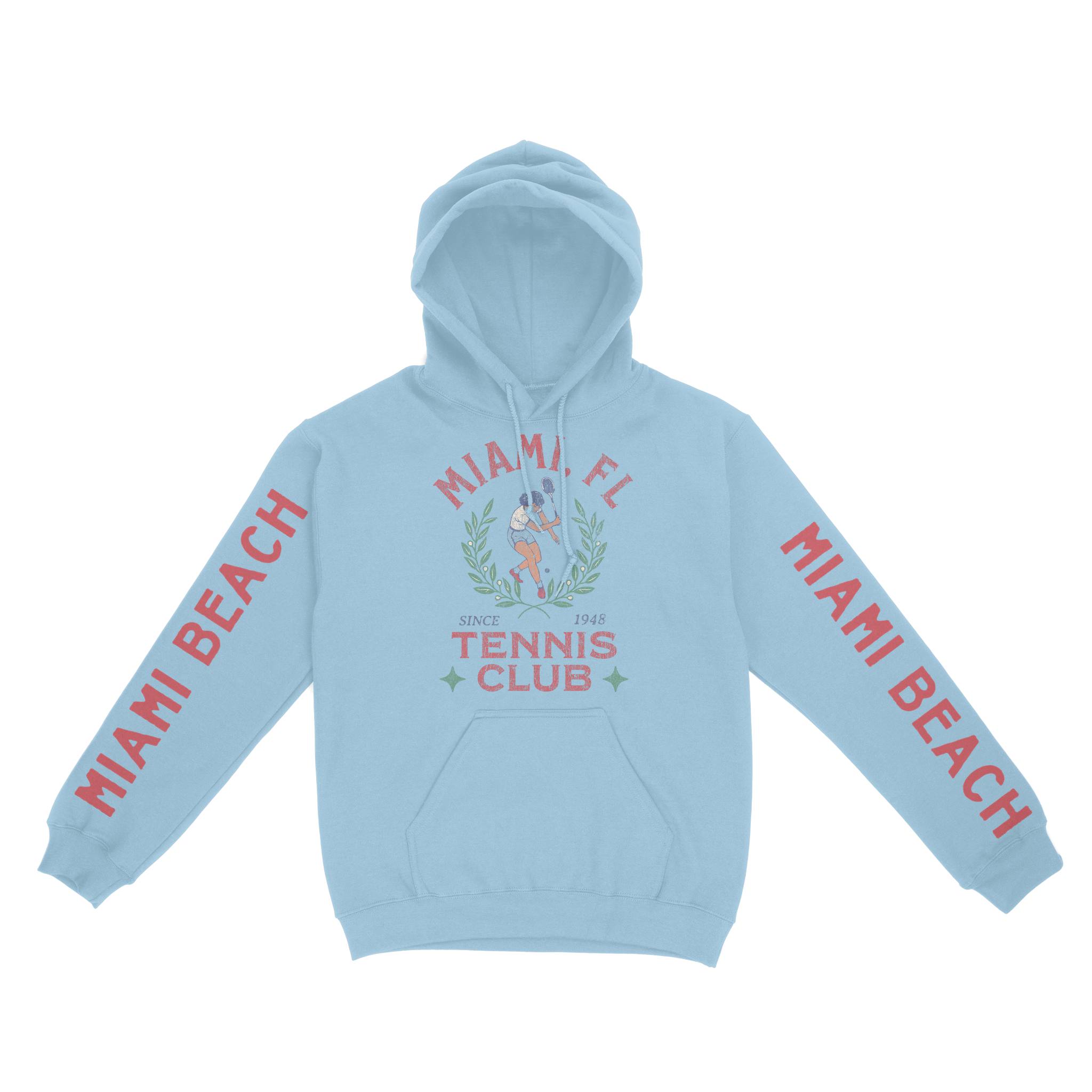 Miami Hoodie in Light Blue - front-sleeves view
