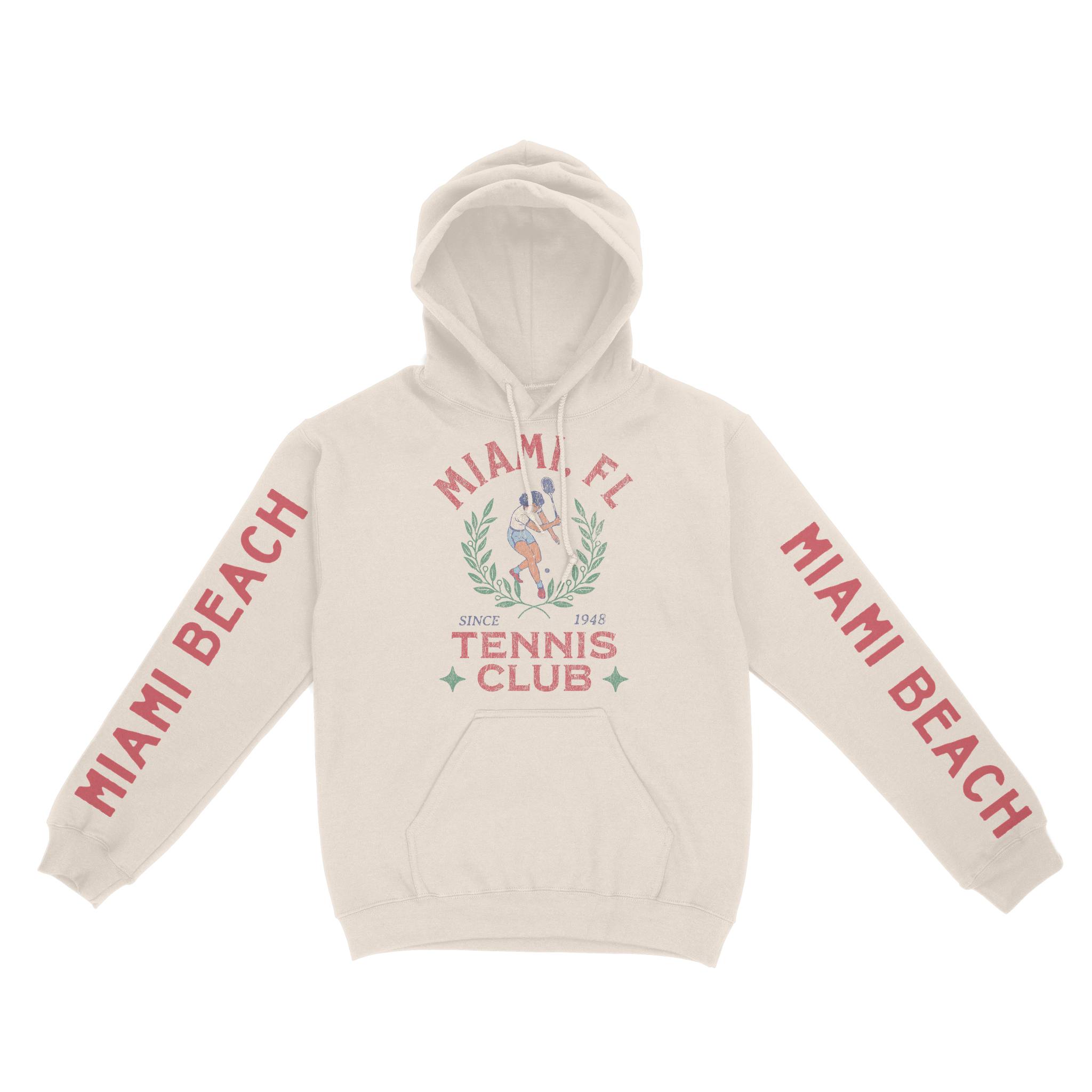 Miami Hoodie in Natural - front-sleeves view